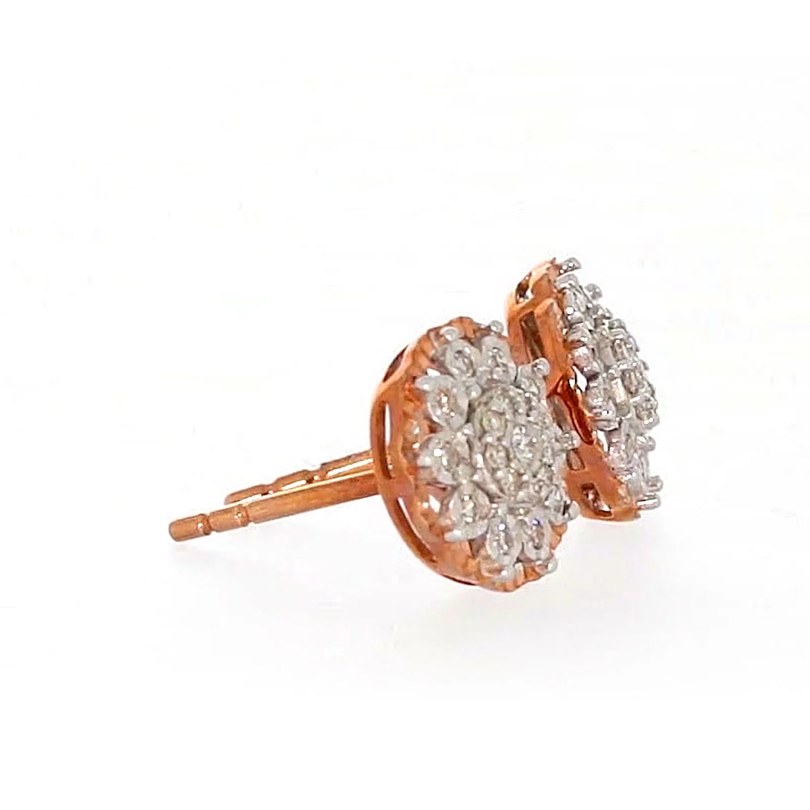 9ct Rose & White Gold Round Brilliant Cut 0.15 CARAT tw of Diamonds Stud Earrings - Image 62