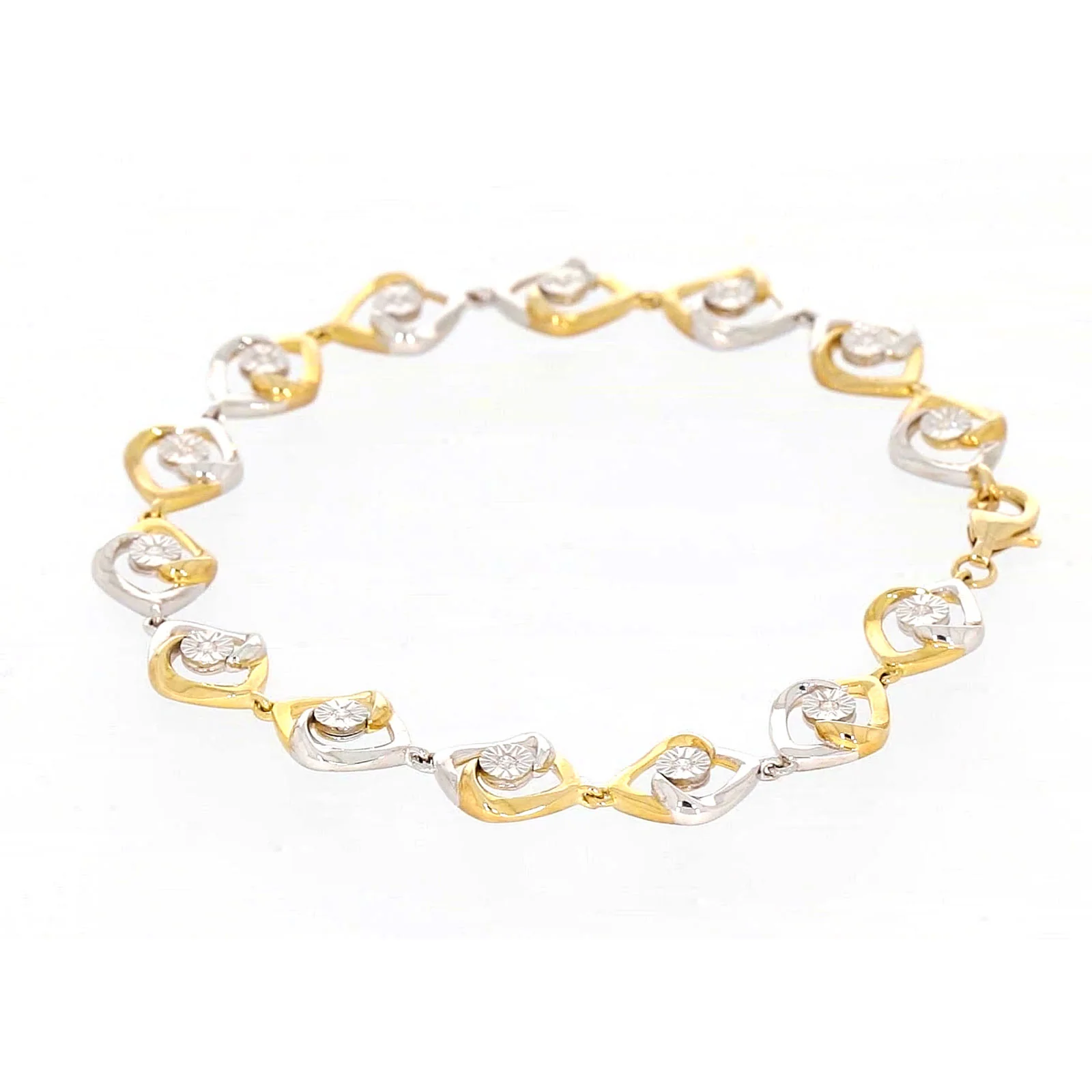 9ct Two Tone Gold with 0.12 CARAT tw of Diamonds Bracelet - Image 26