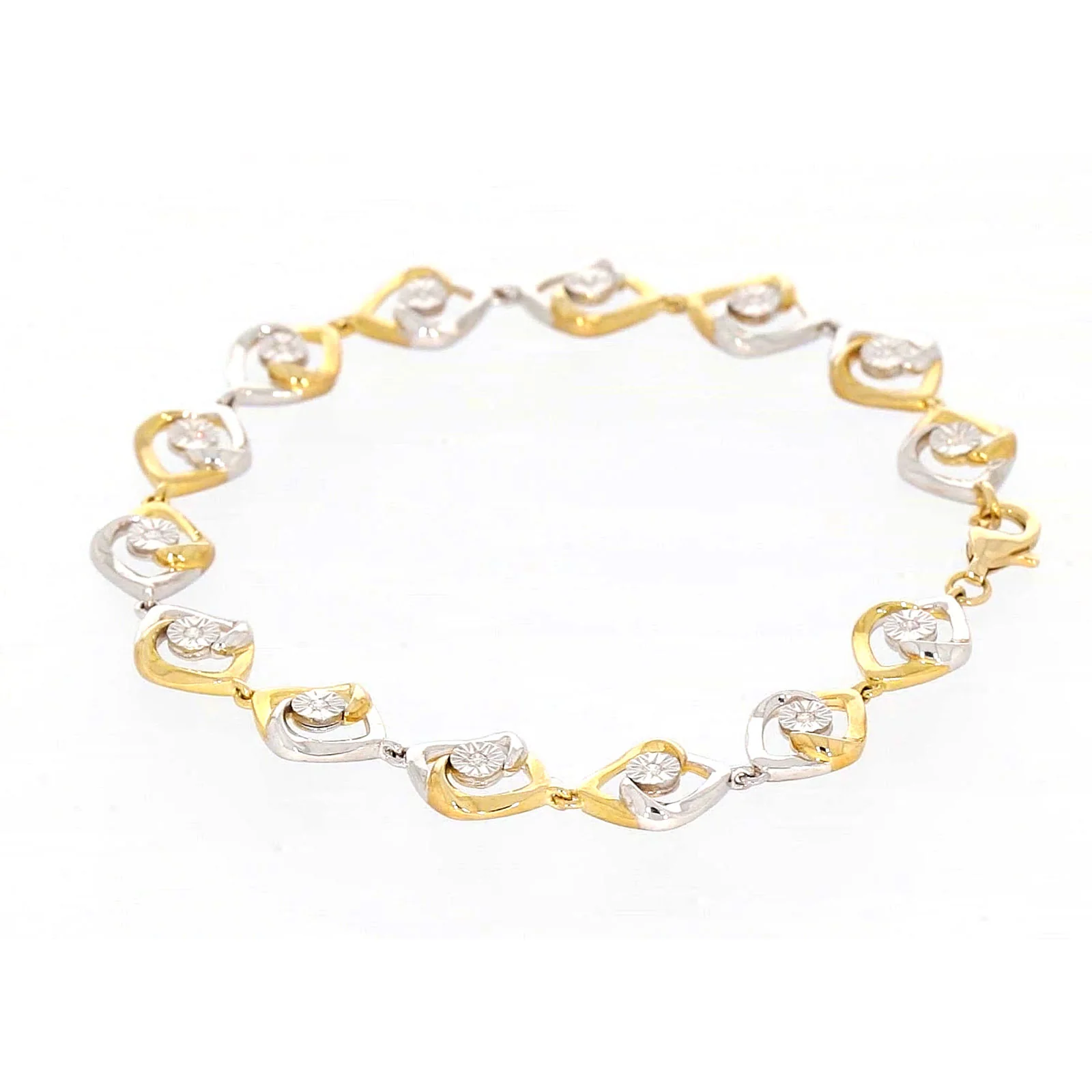 9ct Two Tone Gold with 0.12 CARAT tw of Diamonds Bracelet - Image 27