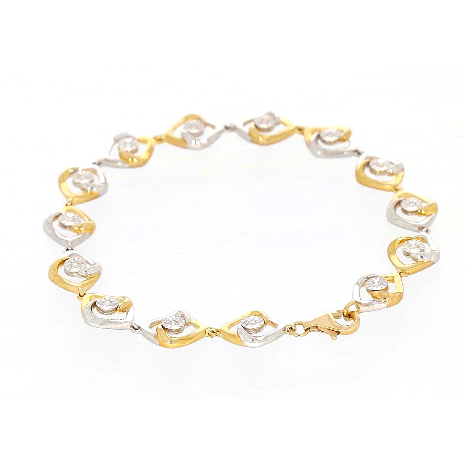 9ct Two Tone Gold with 0.12 CARAT tw of Diamonds Bracelet - Image 30