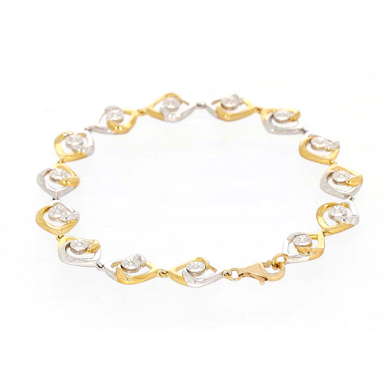 9ct Two Tone Gold with 0.12 CARAT tw of Diamonds Bracelet - Image 31