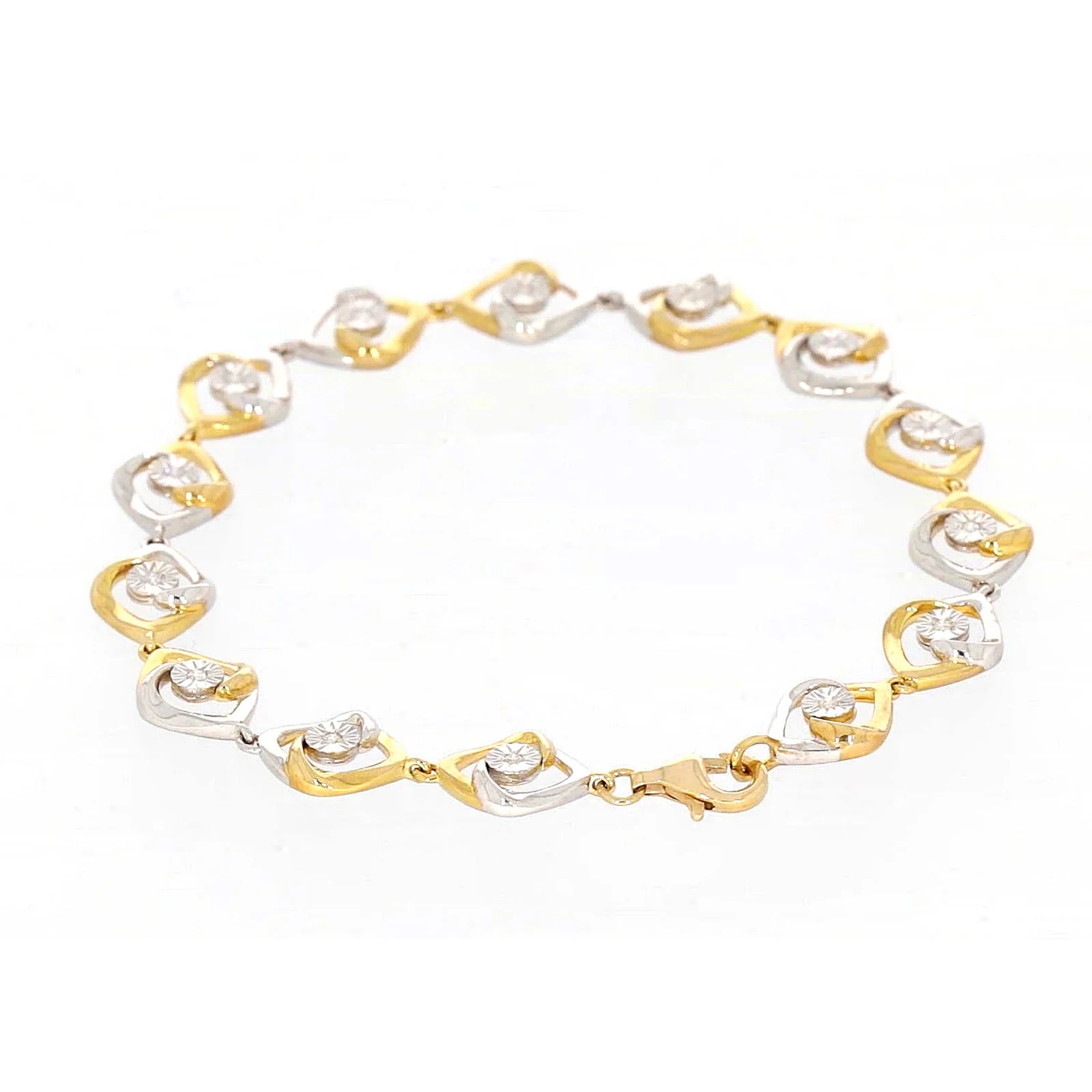 9ct Two Tone Gold with 0.12 CARAT tw of Diamonds Bracelet - Image 32