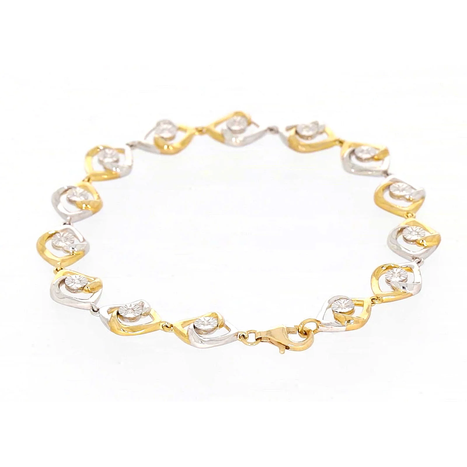 9ct Two Tone Gold with 0.12 CARAT tw of Diamonds Bracelet - Image 33