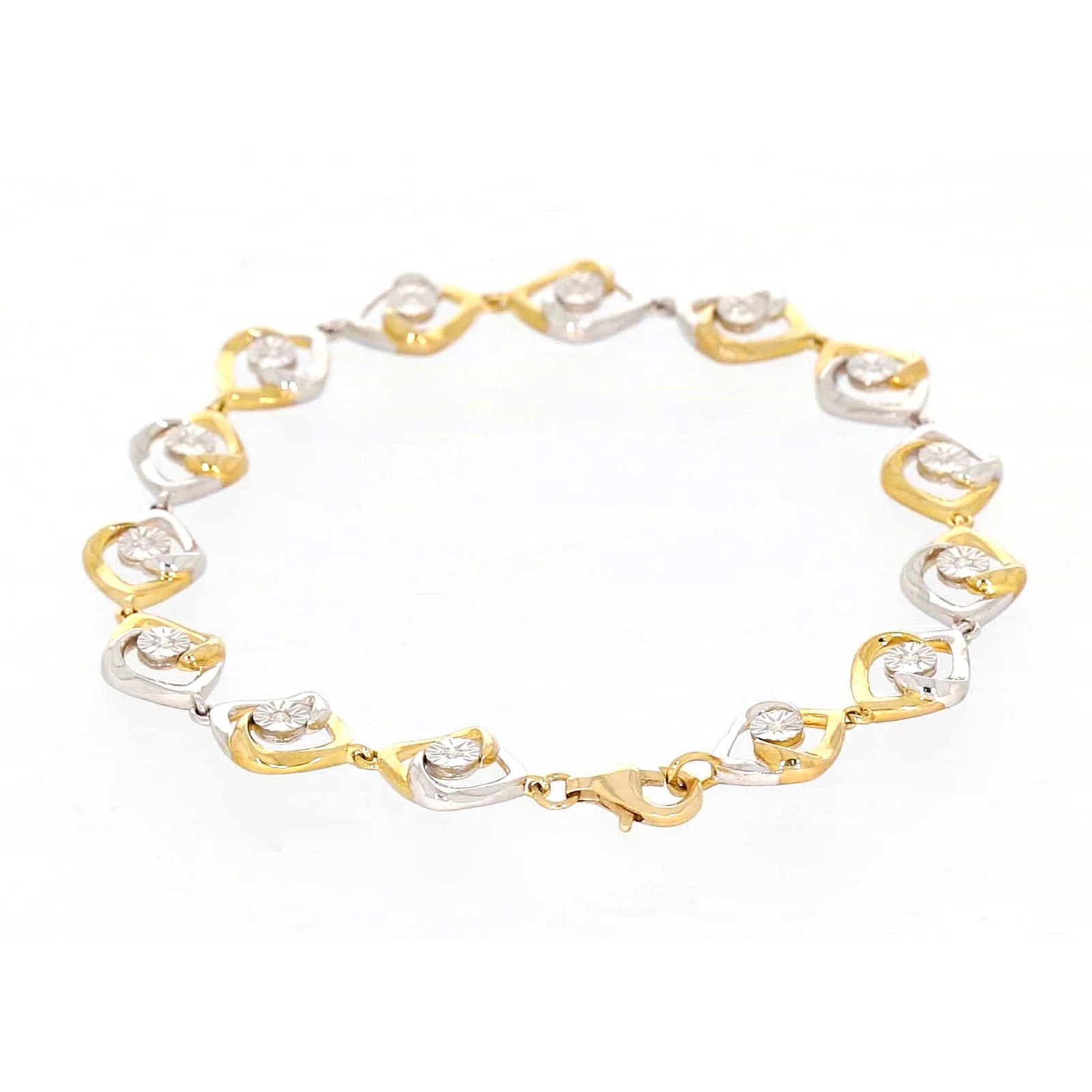 9ct Two Tone Gold with 0.12 CARAT tw of Diamonds Bracelet - Image 34