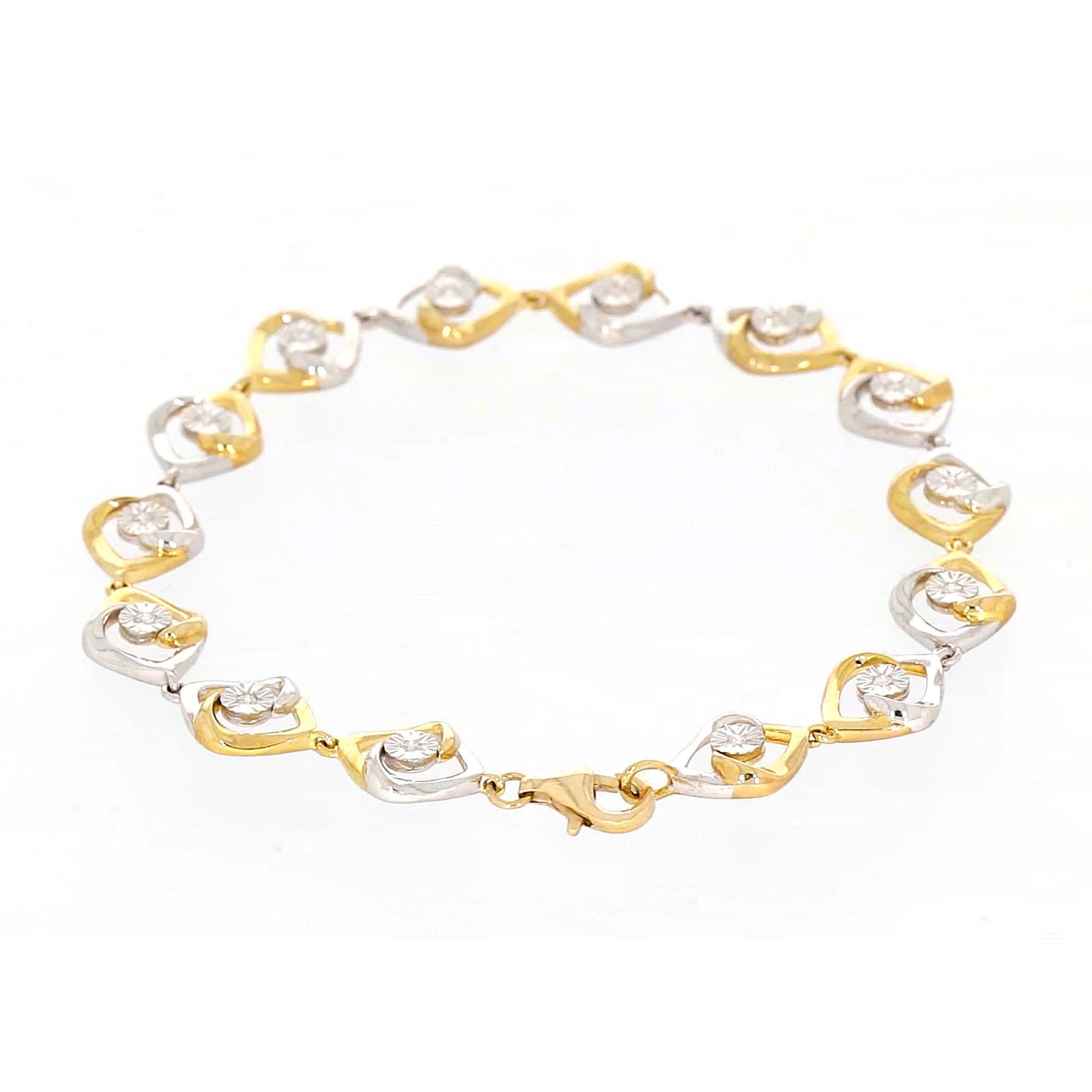 9ct Two Tone Gold with 0.12 CARAT tw of Diamonds Bracelet - Image 35