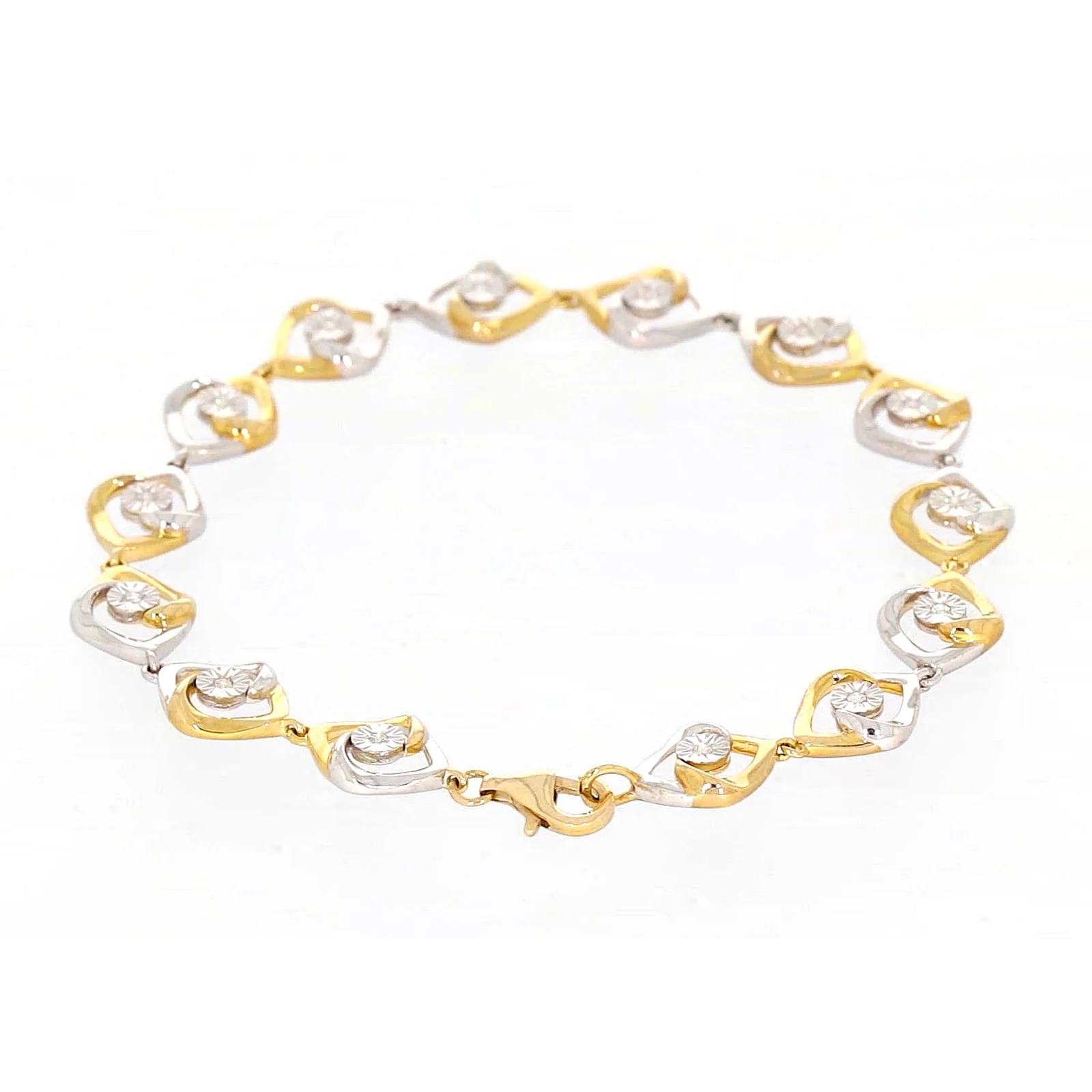 9ct Two Tone Gold with 0.12 CARAT tw of Diamonds Bracelet - Image 36