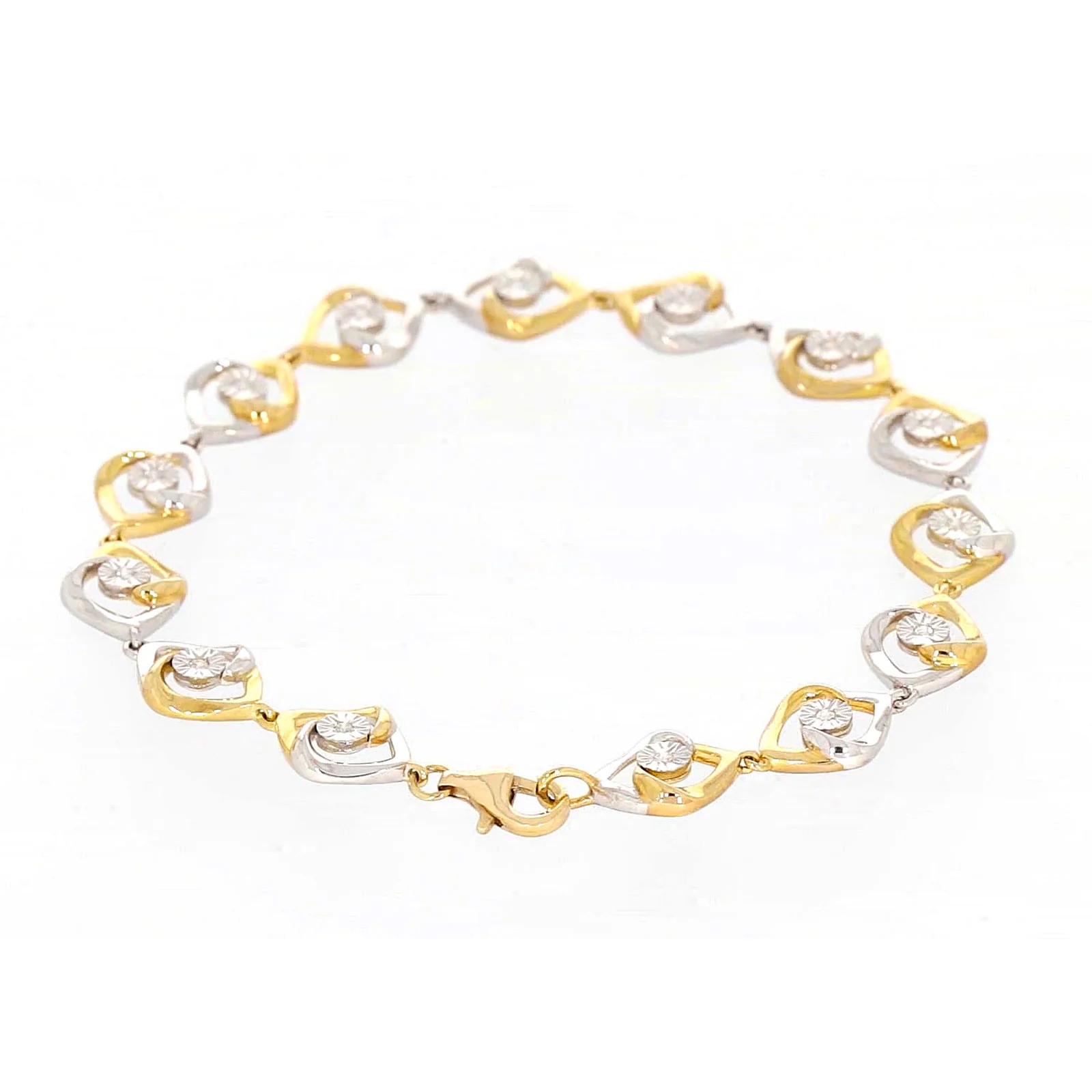 9ct Two Tone Gold with 0.12 CARAT tw of Diamonds Bracelet - Image 37