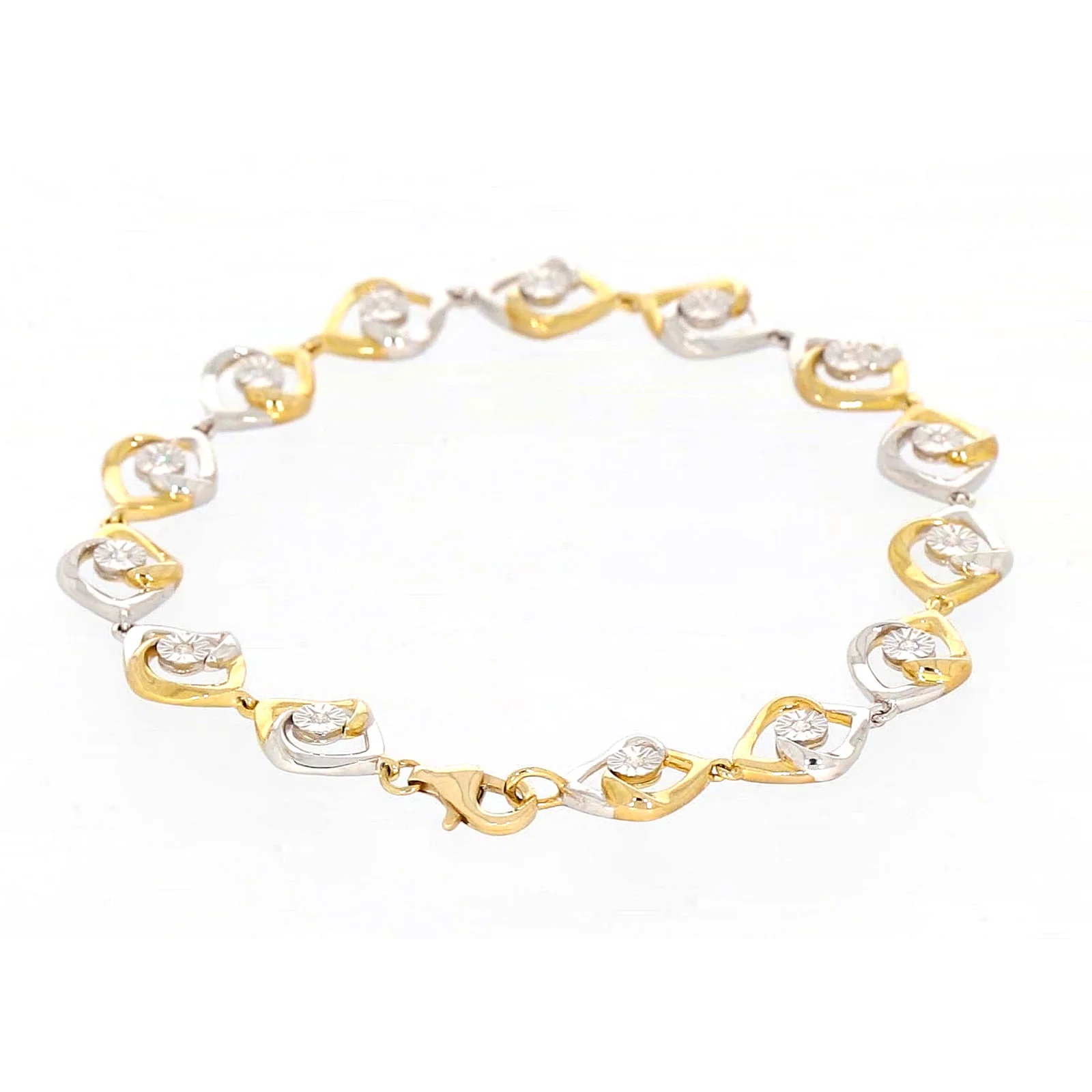 9ct Two Tone Gold with 0.12 CARAT tw of Diamonds Bracelet - Image 38
