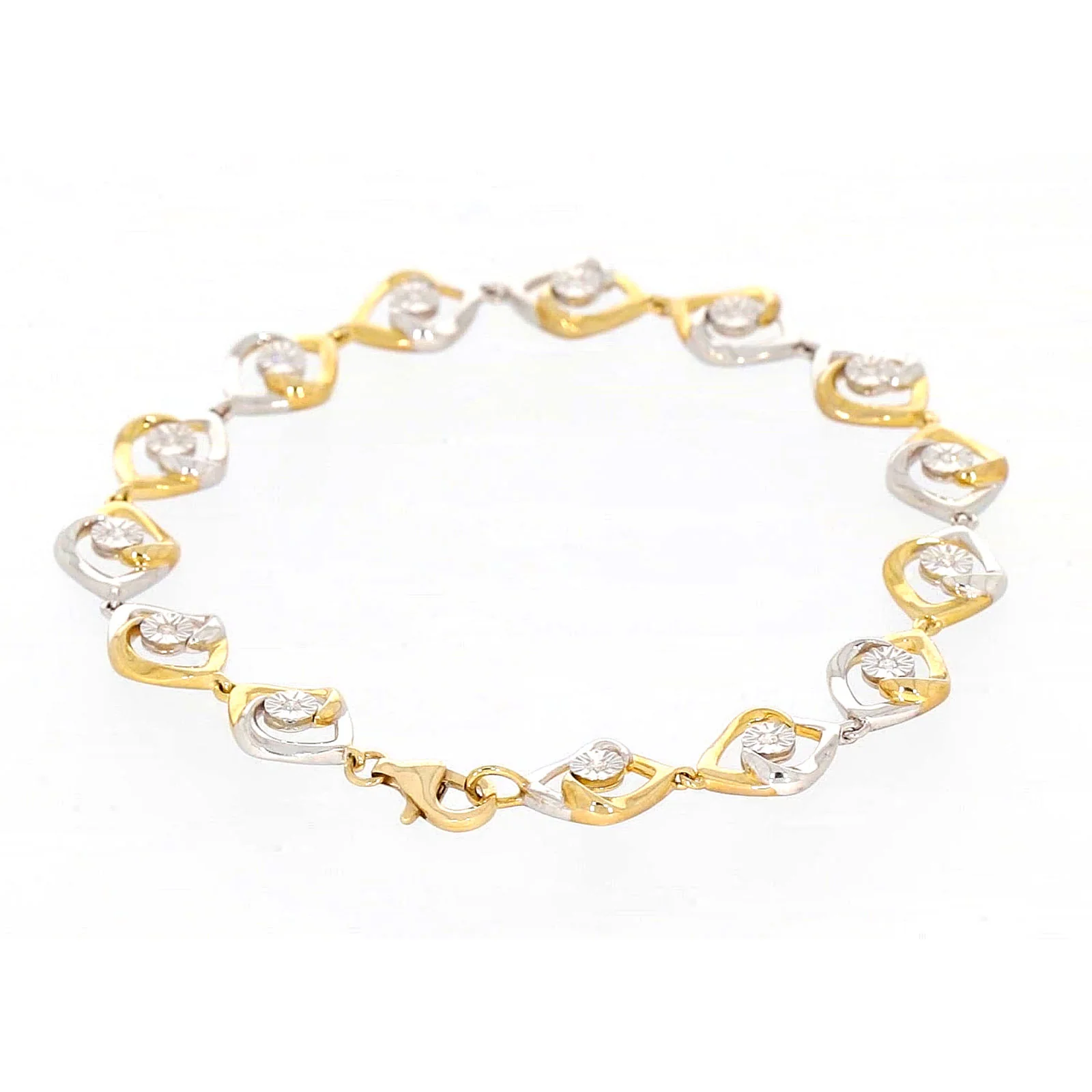 9ct Two Tone Gold with 0.12 CARAT tw of Diamonds Bracelet - Image 39