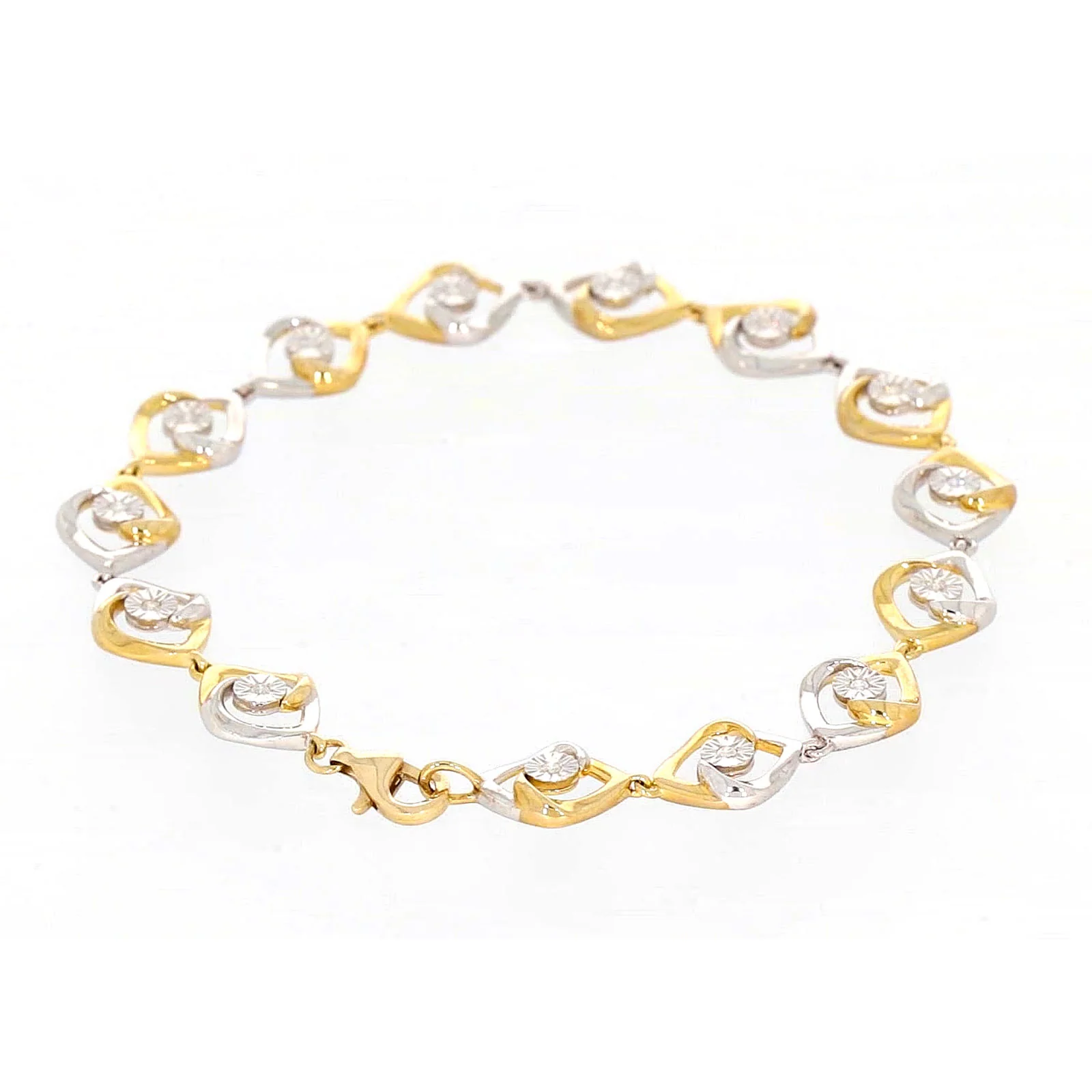 9ct Two Tone Gold with 0.12 CARAT tw of Diamonds Bracelet - Image 40