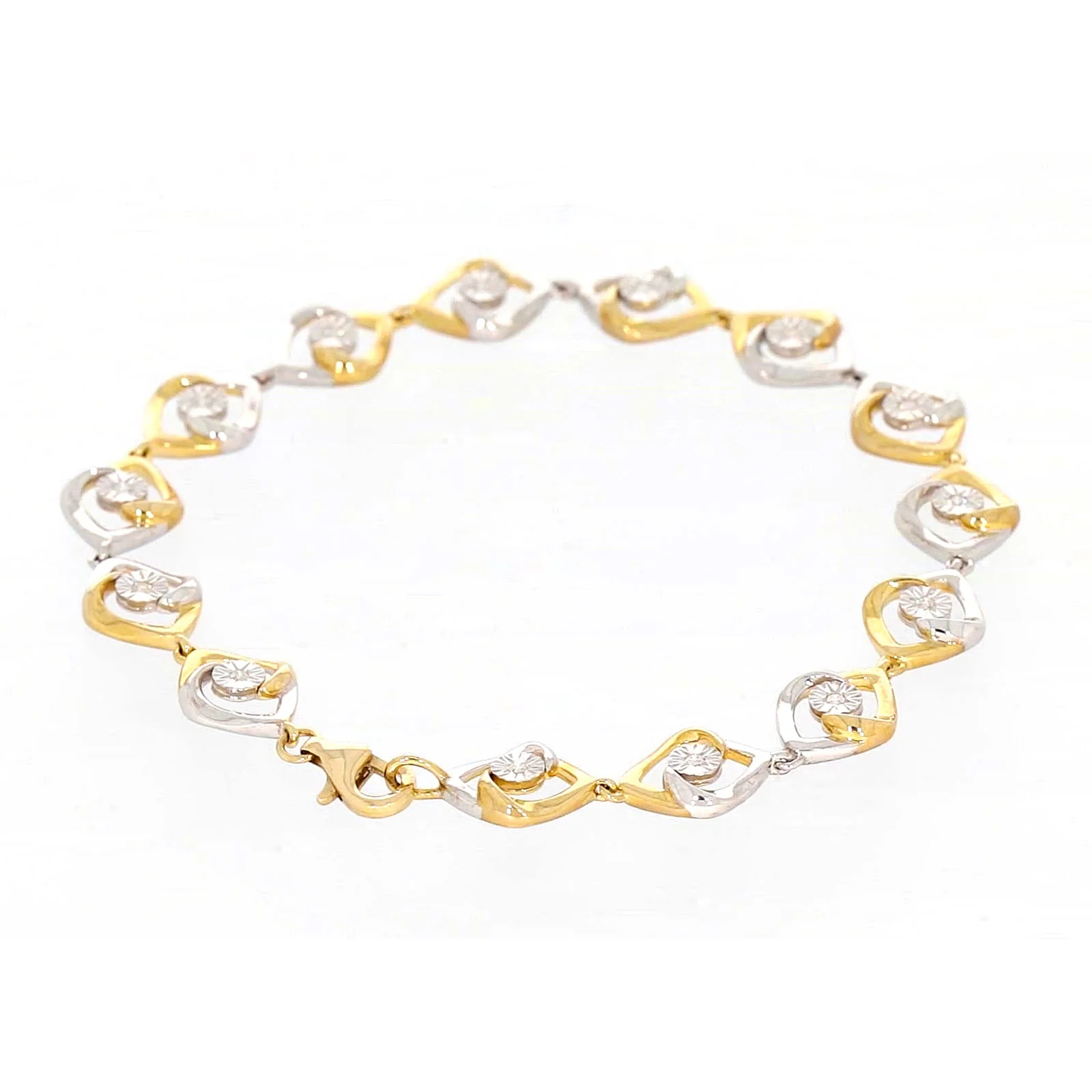 9ct Two Tone Gold with 0.12 CARAT tw of Diamonds Bracelet - Image 41