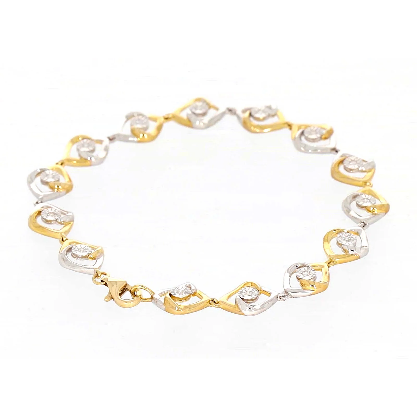 9ct Two Tone Gold with 0.12 CARAT tw of Diamonds Bracelet - Image 42