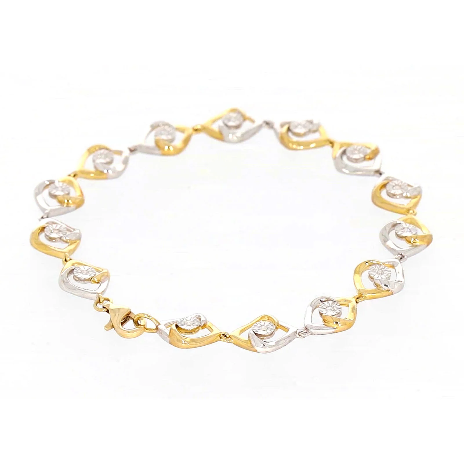 9ct Two Tone Gold with 0.12 CARAT tw of Diamonds Bracelet - Image 43
