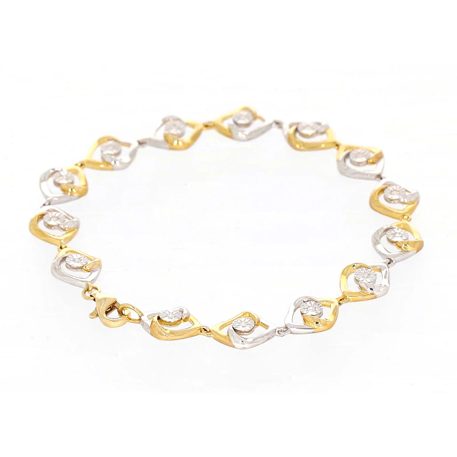 9ct Two Tone Gold with 0.12 CARAT tw of Diamonds Bracelet - Image 44