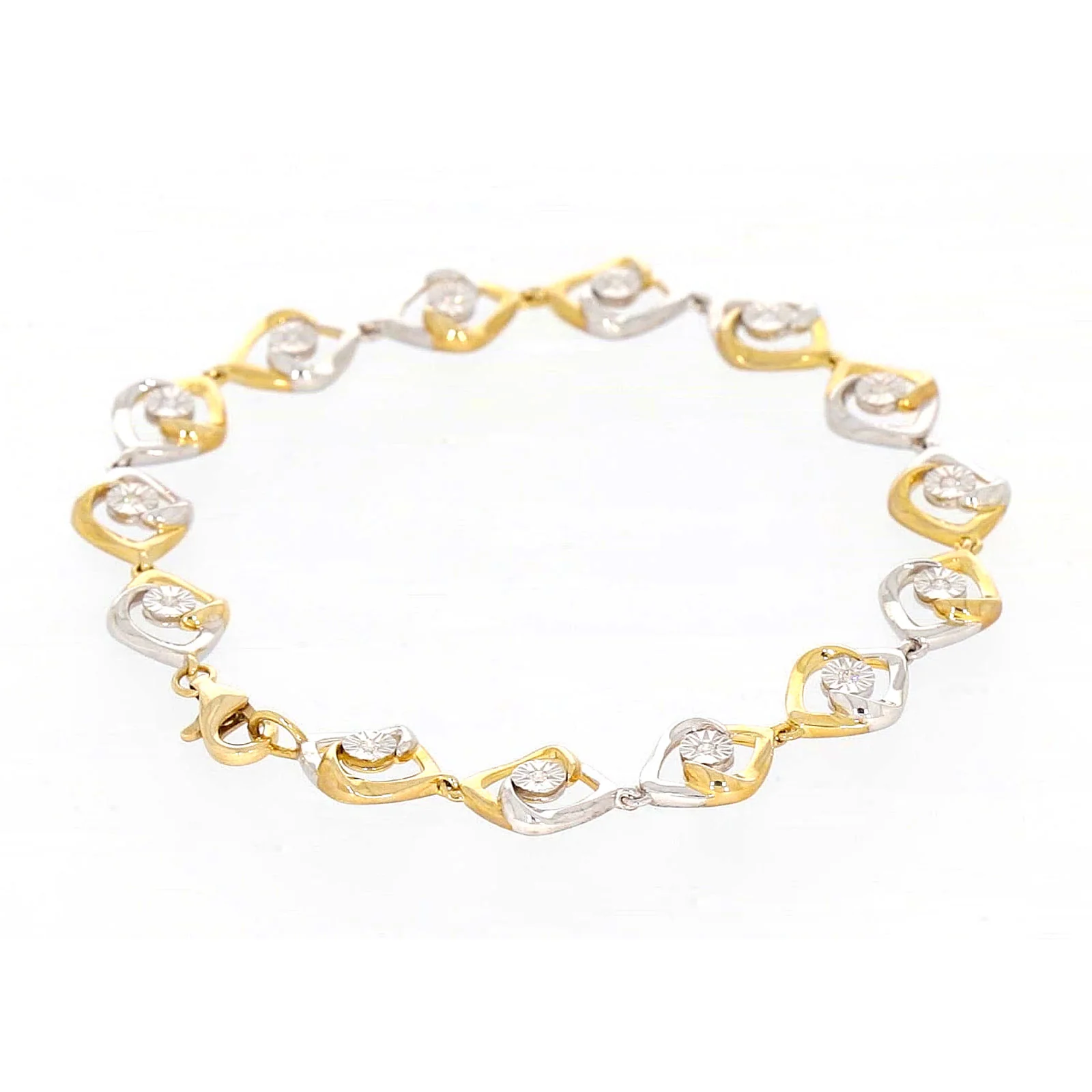 9ct Two Tone Gold with 0.12 CARAT tw of Diamonds Bracelet - Image 45