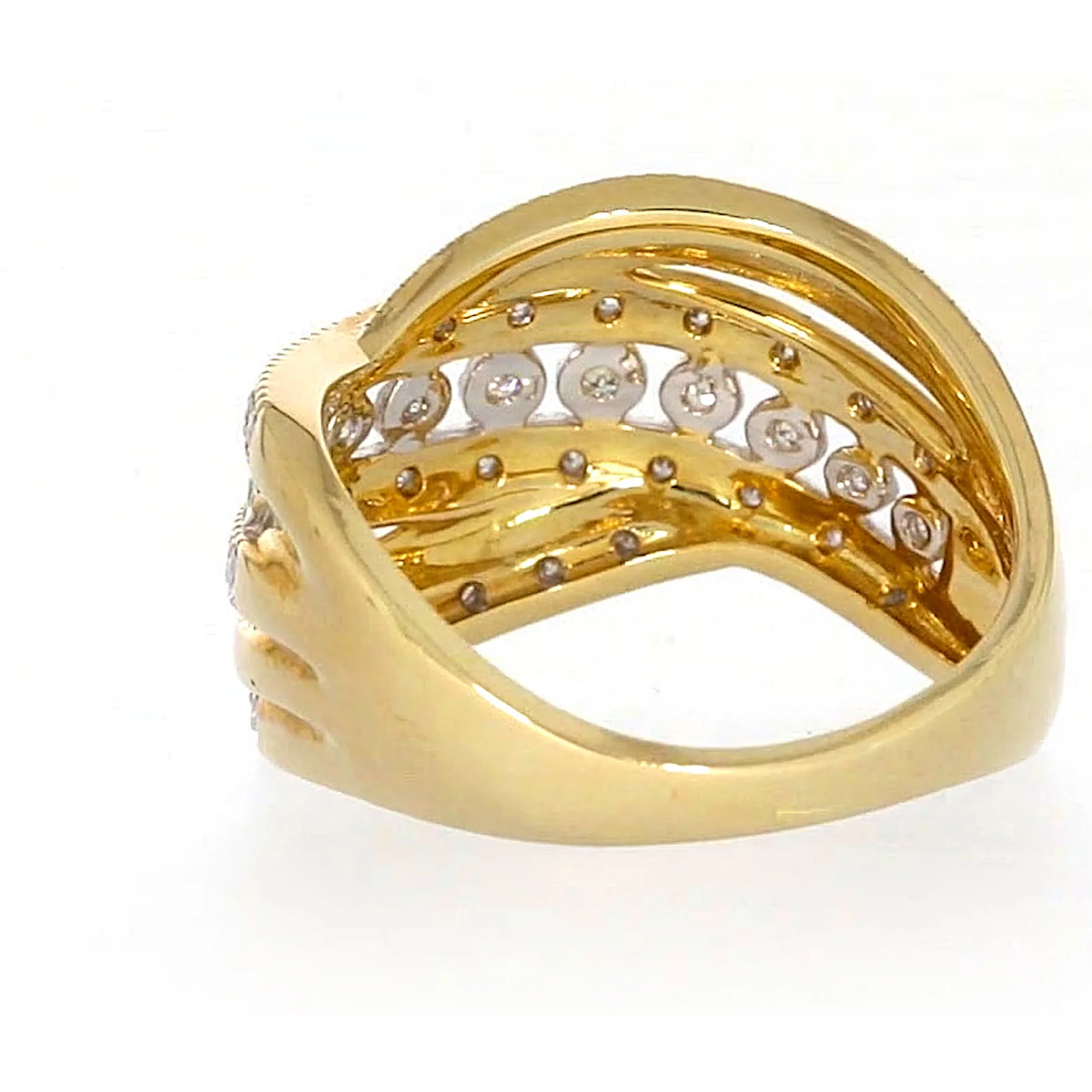9ct Two Tone Gold Round Brilliant Cut Ring with 0.15 Carat tw of Diamonds Ring - Image 34