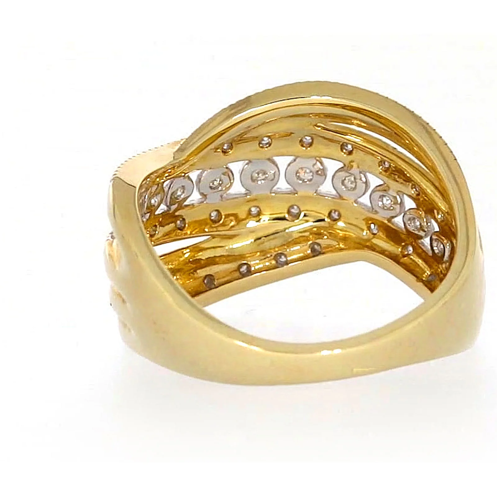 9ct Two Tone Gold Round Brilliant Cut Ring with 0.15 Carat tw of Diamonds Ring - Image 36