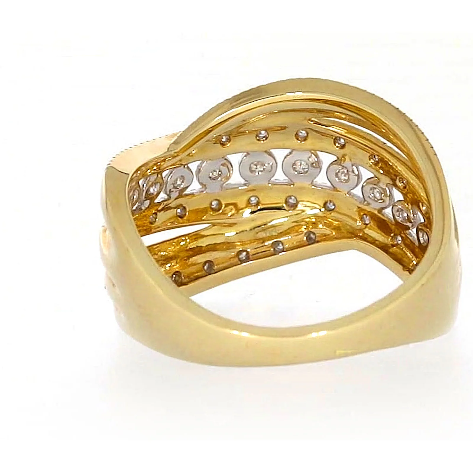 9ct Two Tone Gold Round Brilliant Cut Ring with 0.15 Carat tw of Diamonds Ring - Image 37