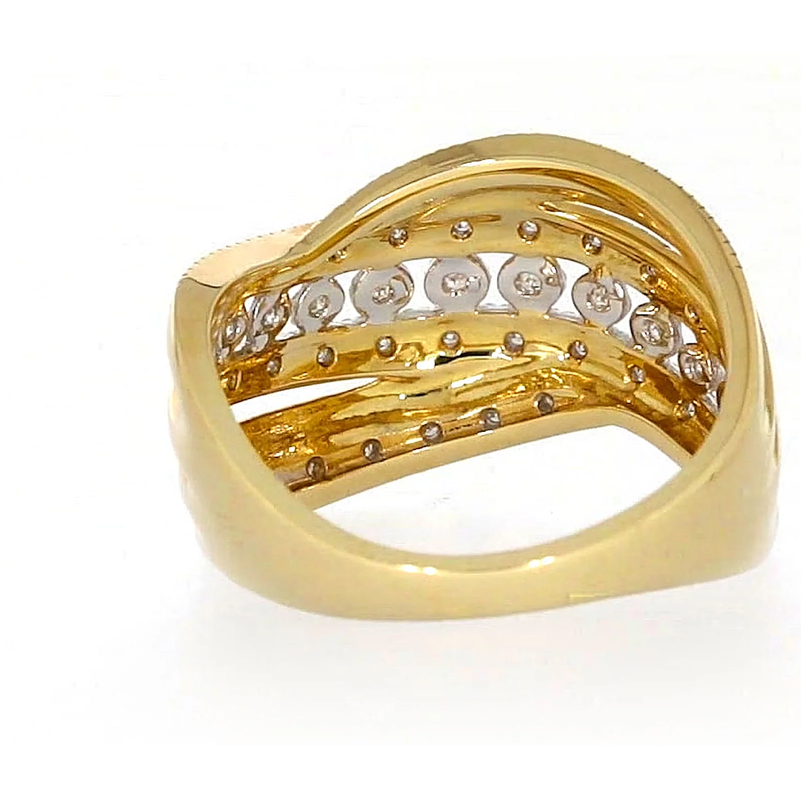 9ct Two Tone Gold Round Brilliant Cut Ring with 0.15 Carat tw of Diamonds Ring - Image 38