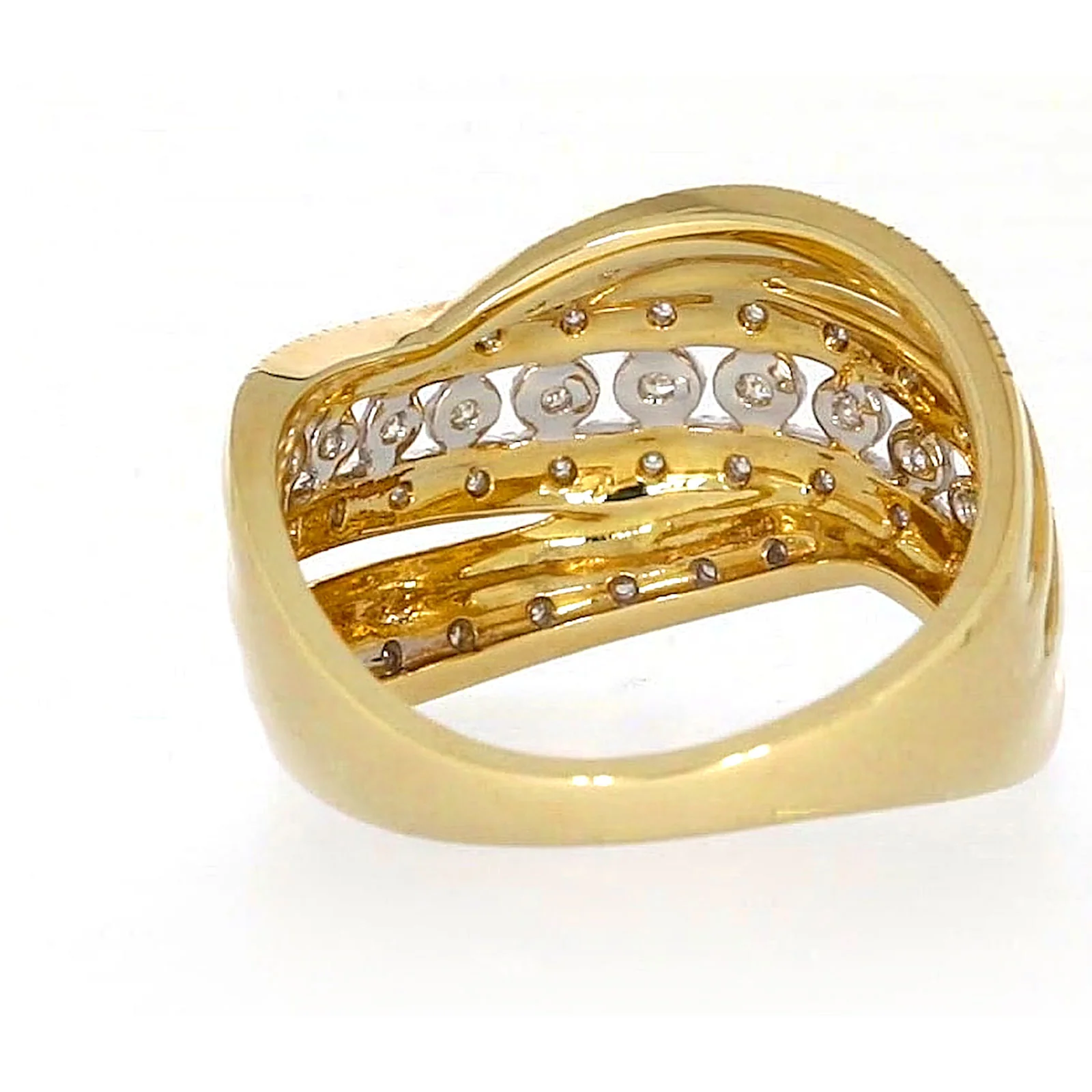 9ct Two Tone Gold Round Brilliant Cut Ring with 0.15 Carat tw of Diamonds Ring - Image 39