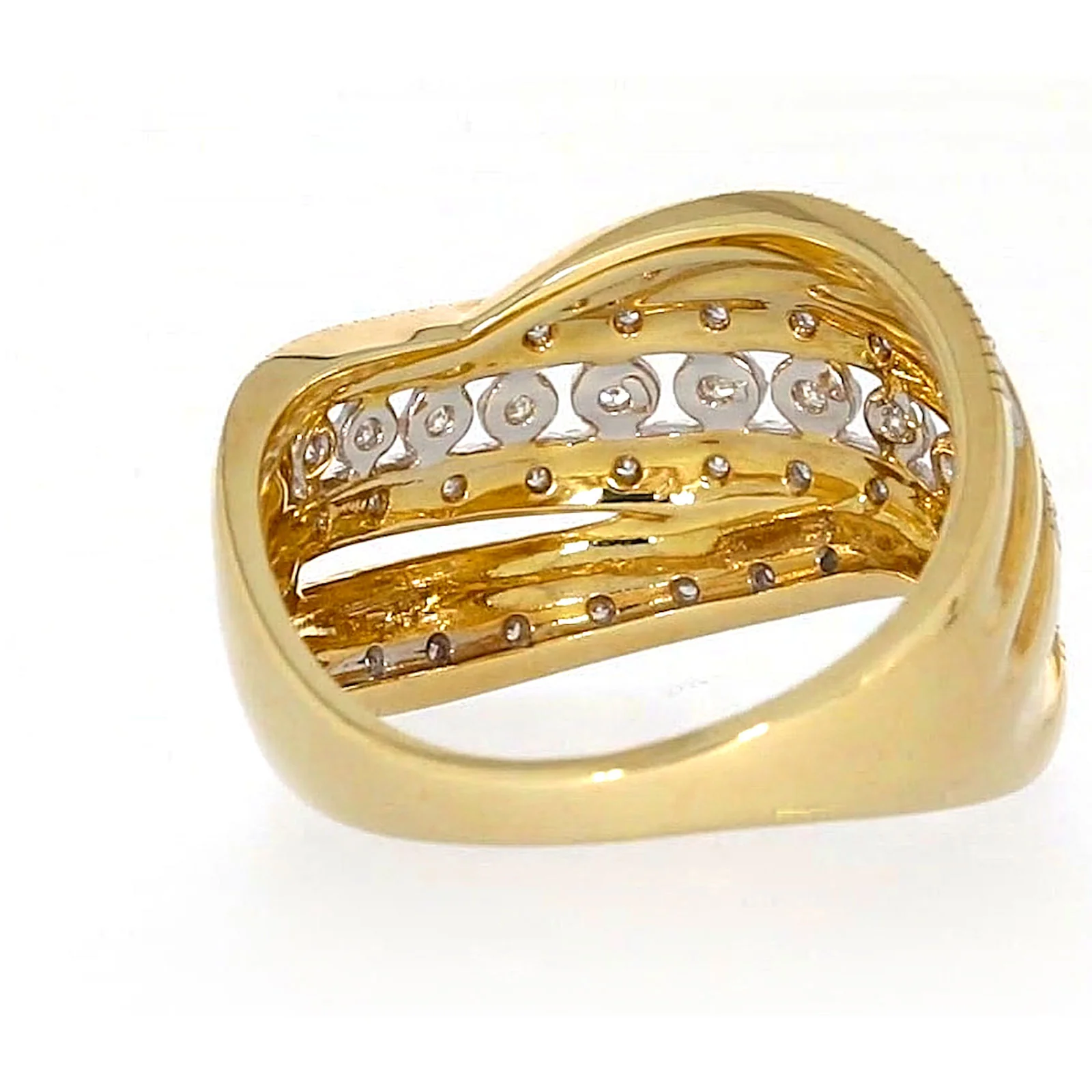 9ct Two Tone Gold Round Brilliant Cut Ring with 0.15 Carat tw of Diamonds Ring - Image 41