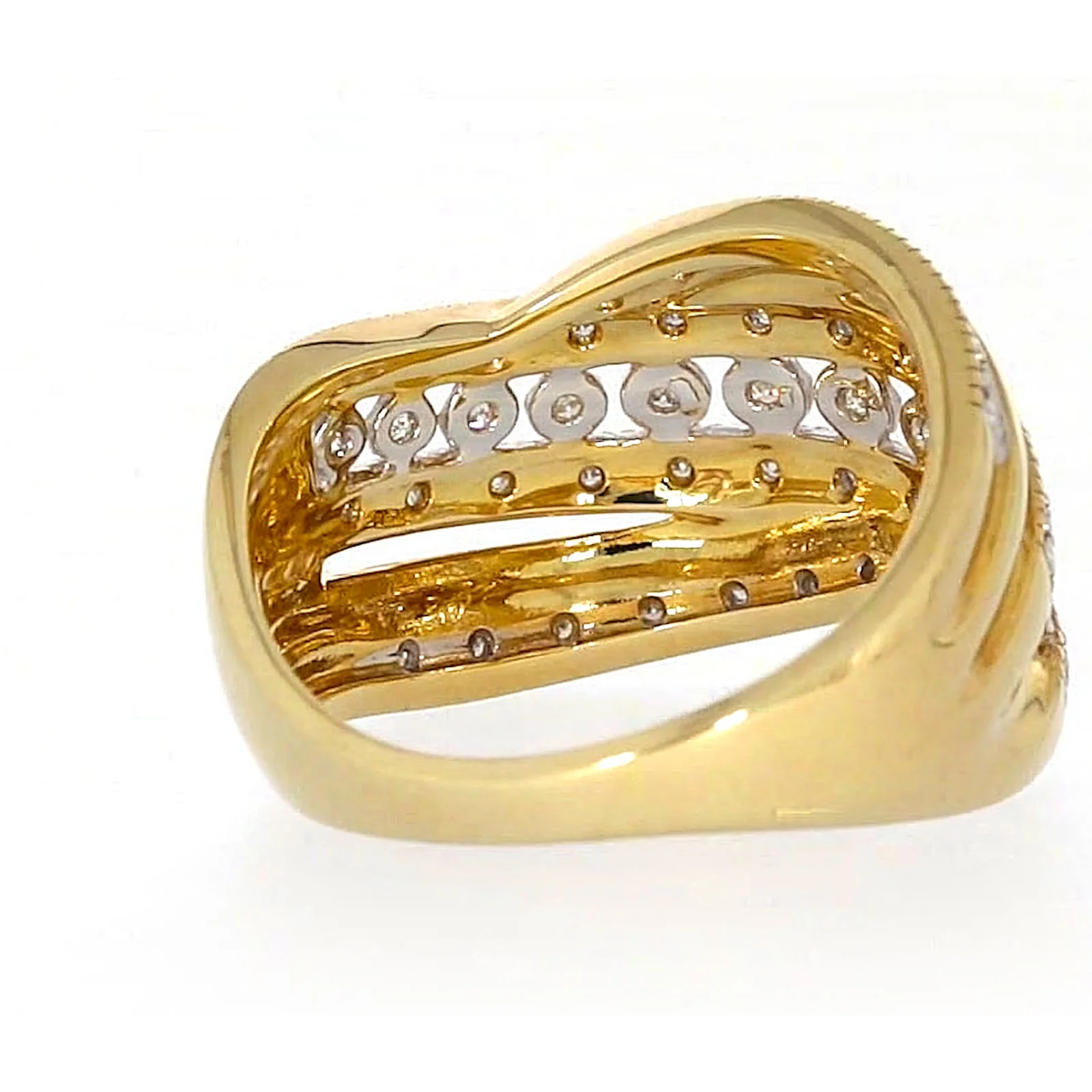 9ct Two Tone Gold Round Brilliant Cut Ring with 0.15 Carat tw of Diamonds Ring - Image 43