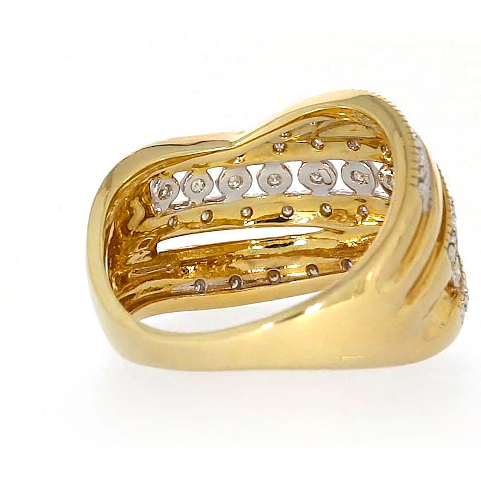 9ct Two Tone Gold Round Brilliant Cut Ring with 0.15 Carat tw of Diamonds Ring - Image 45