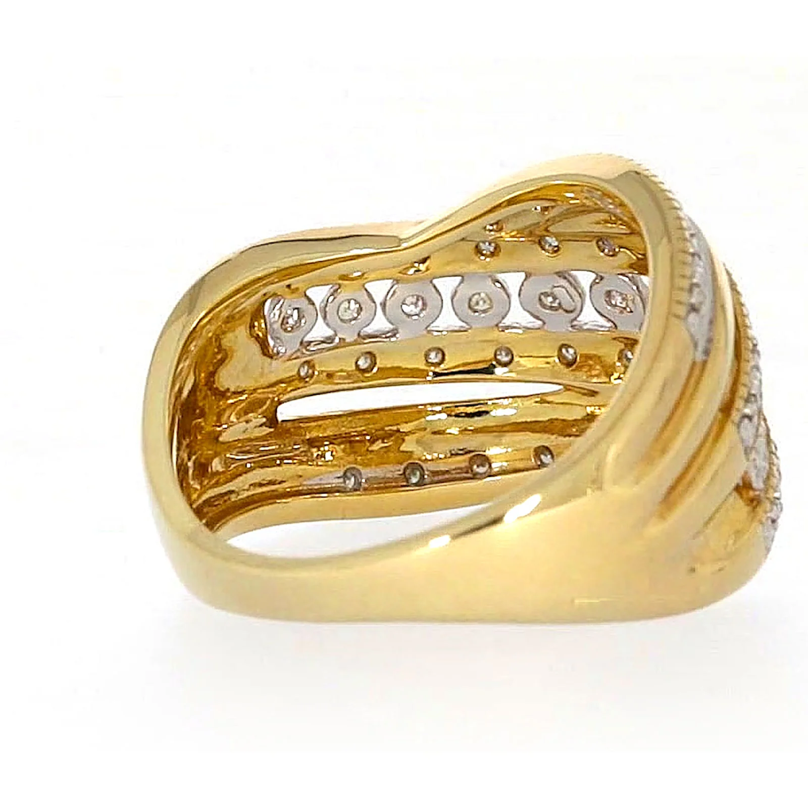 9ct Two Tone Gold Round Brilliant Cut Ring with 0.15 Carat tw of Diamonds Ring - Image 46