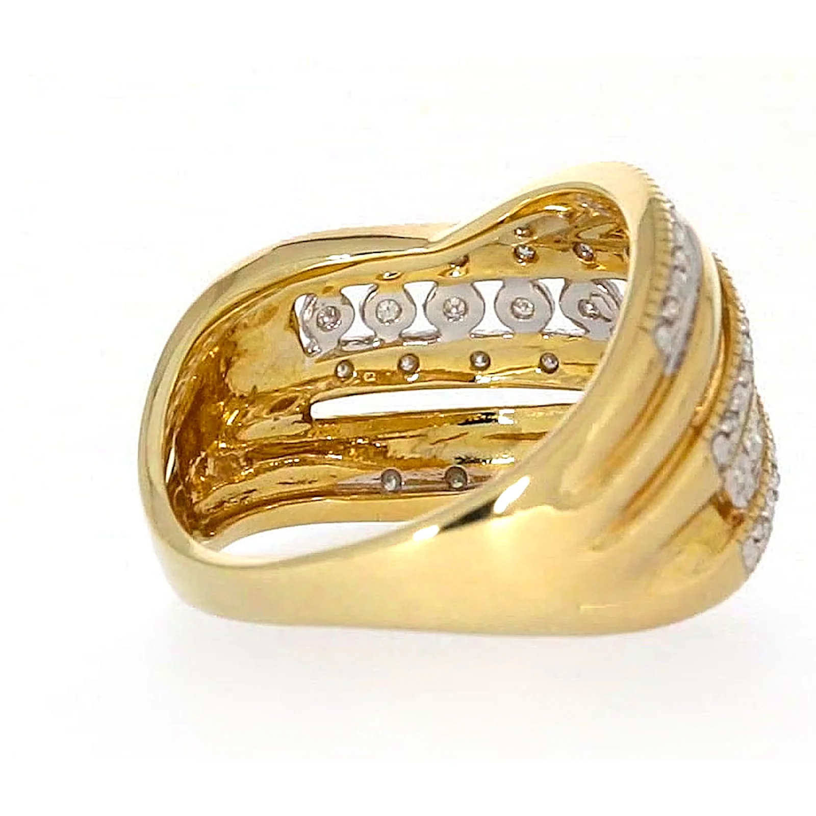 9ct Two Tone Gold Round Brilliant Cut Ring with 0.15 Carat tw of Diamonds Ring - Image 48