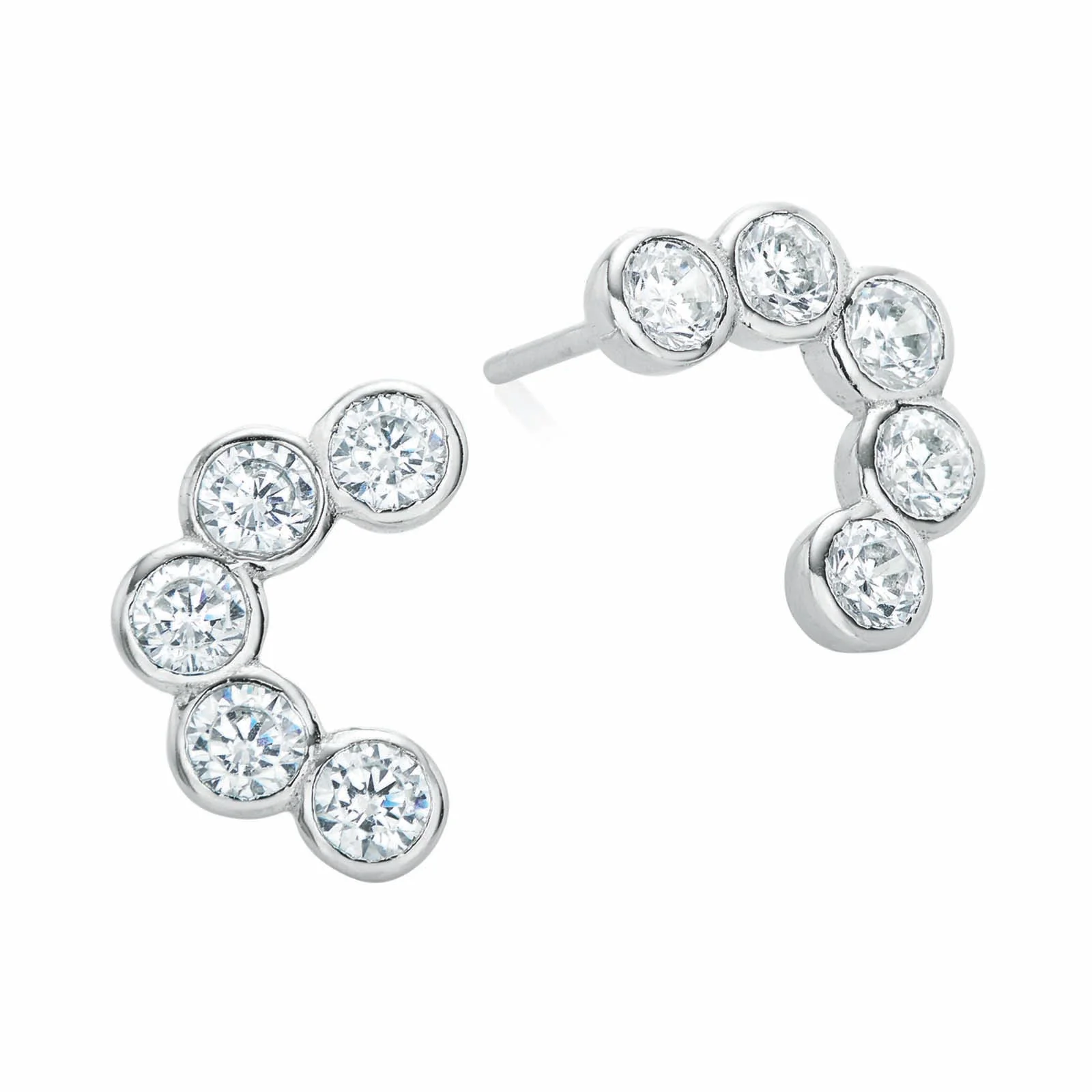Sterling Silver Cubic Zirconia Ear Climbers