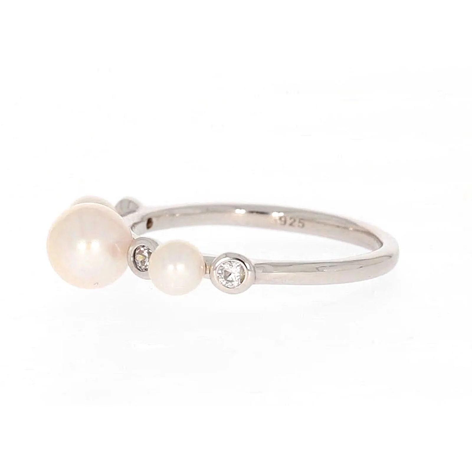 Sterling Silver Fresh Water Pear and Cubic Zirconia ring - Image 15