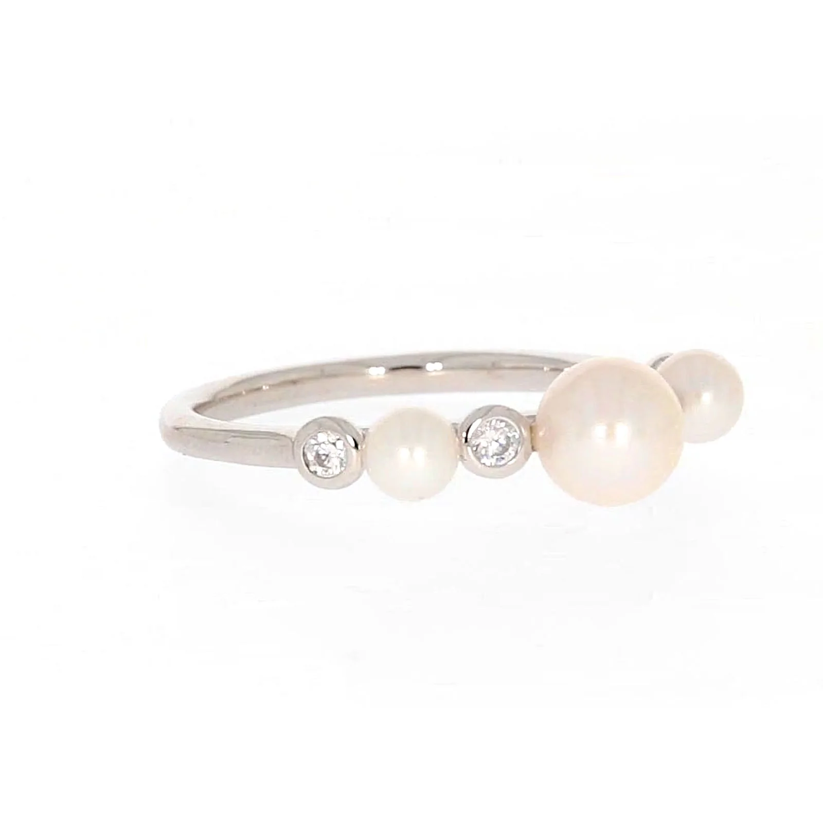 Sterling Silver Fresh Water Pear and Cubic Zirconia ring - Image 68
