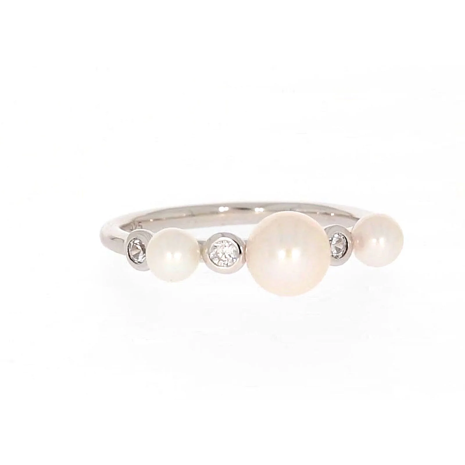 Sterling Silver Fresh Water Pear and Cubic Zirconia ring - Image 73