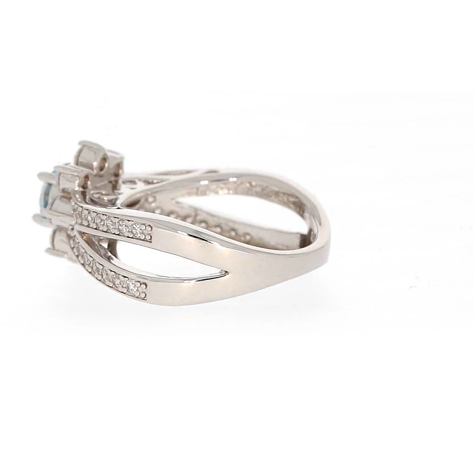Sterling Silver Light Blue Cubic Zirconia Ring - Image 26