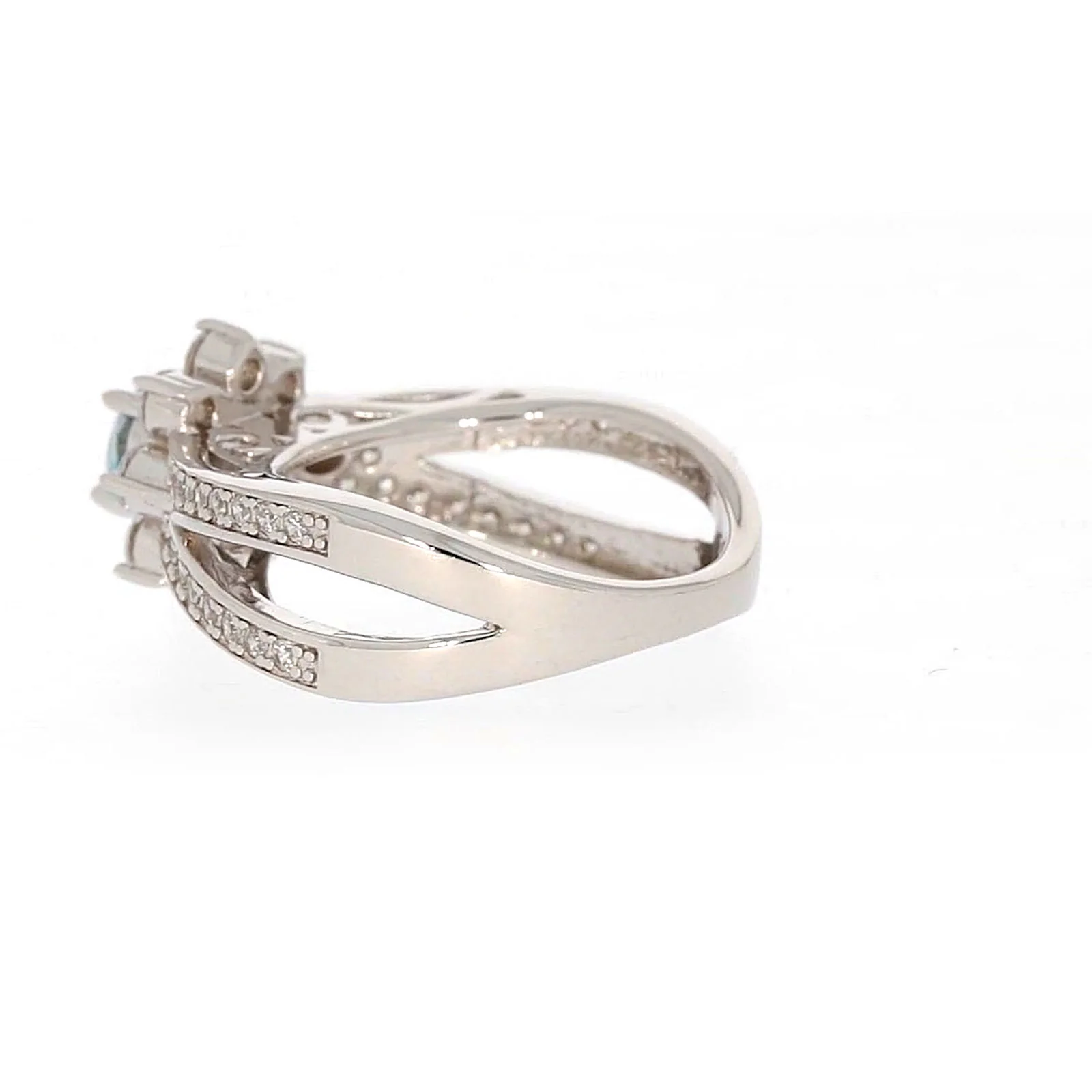 Sterling Silver Light Blue Cubic Zirconia Ring - Image 27