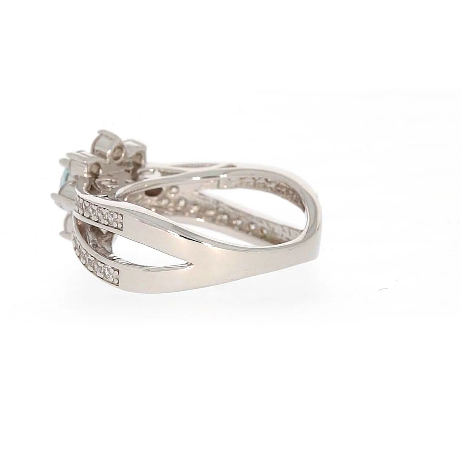 Sterling Silver Light Blue Cubic Zirconia Ring - Image 29