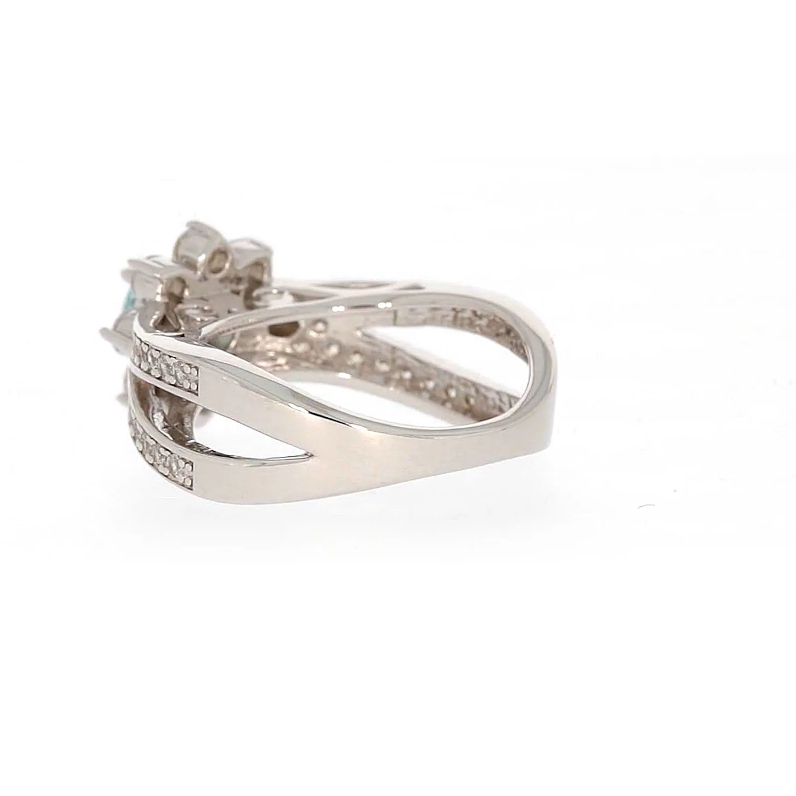 Sterling Silver Light Blue Cubic Zirconia Ring - Image 30
