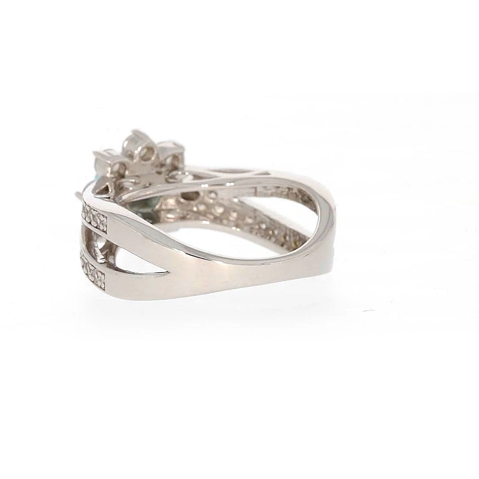 Sterling Silver Light Blue Cubic Zirconia Ring - Image 32