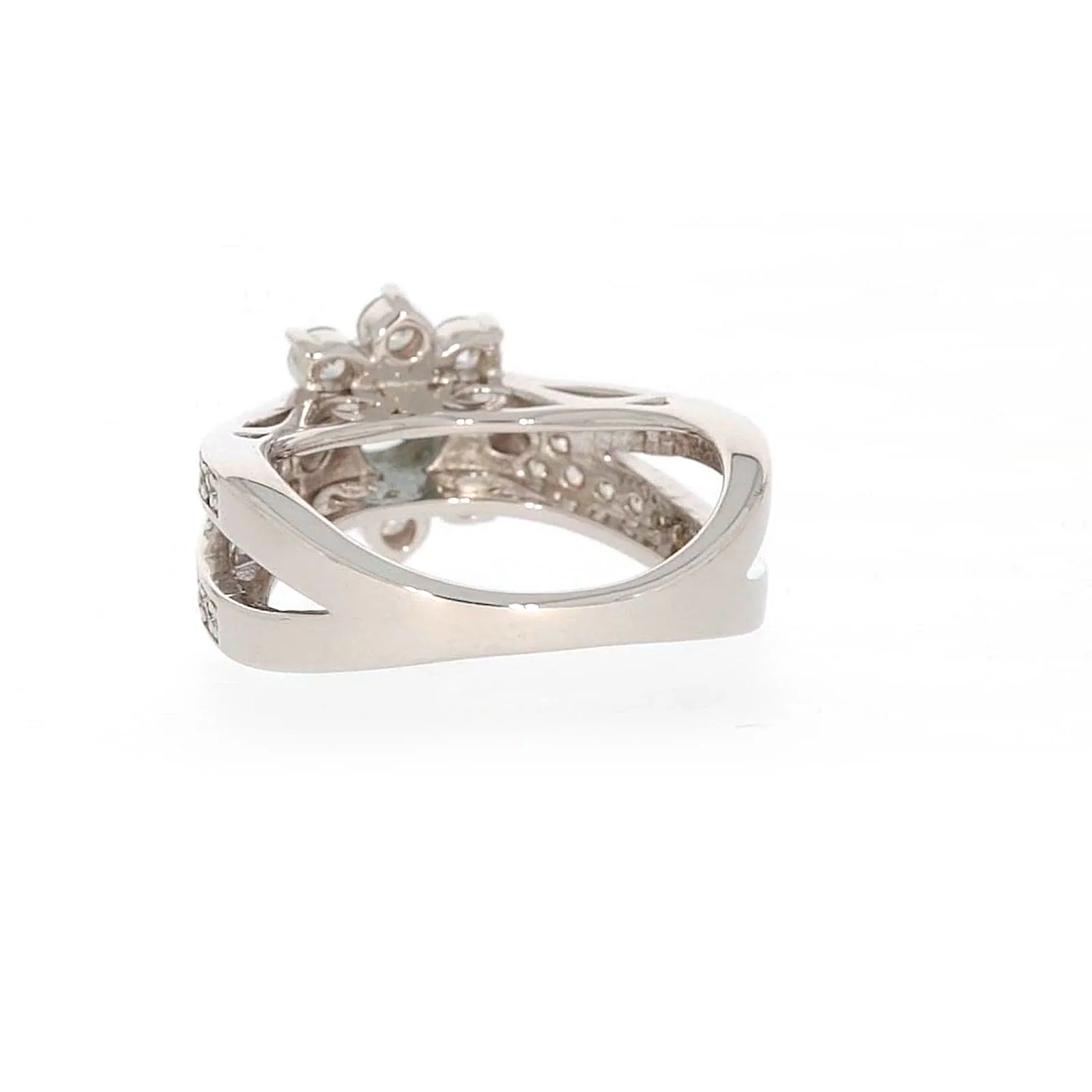 Sterling Silver Light Blue Cubic Zirconia Ring - Image 35