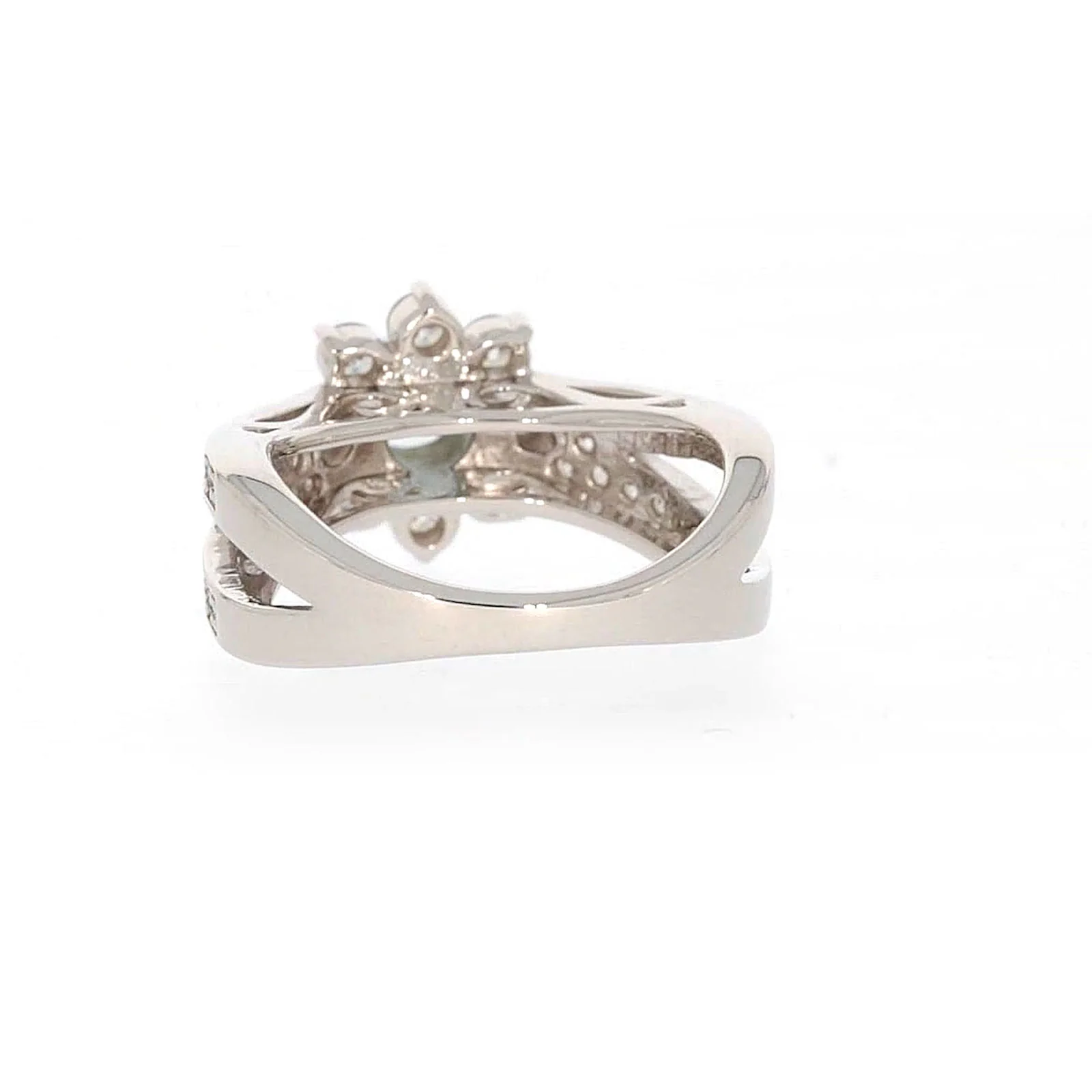 Sterling Silver Light Blue Cubic Zirconia Ring - Image 36