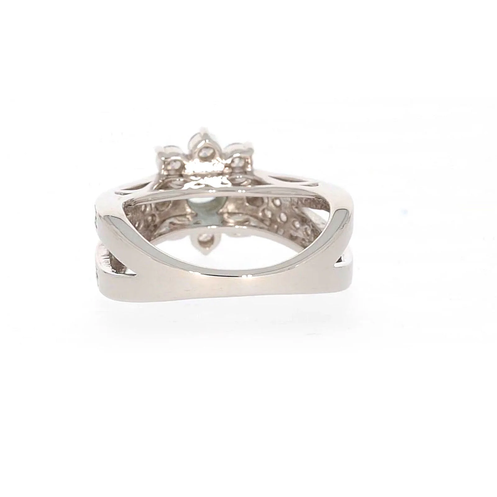 Sterling Silver Light Blue Cubic Zirconia Ring - Image 37