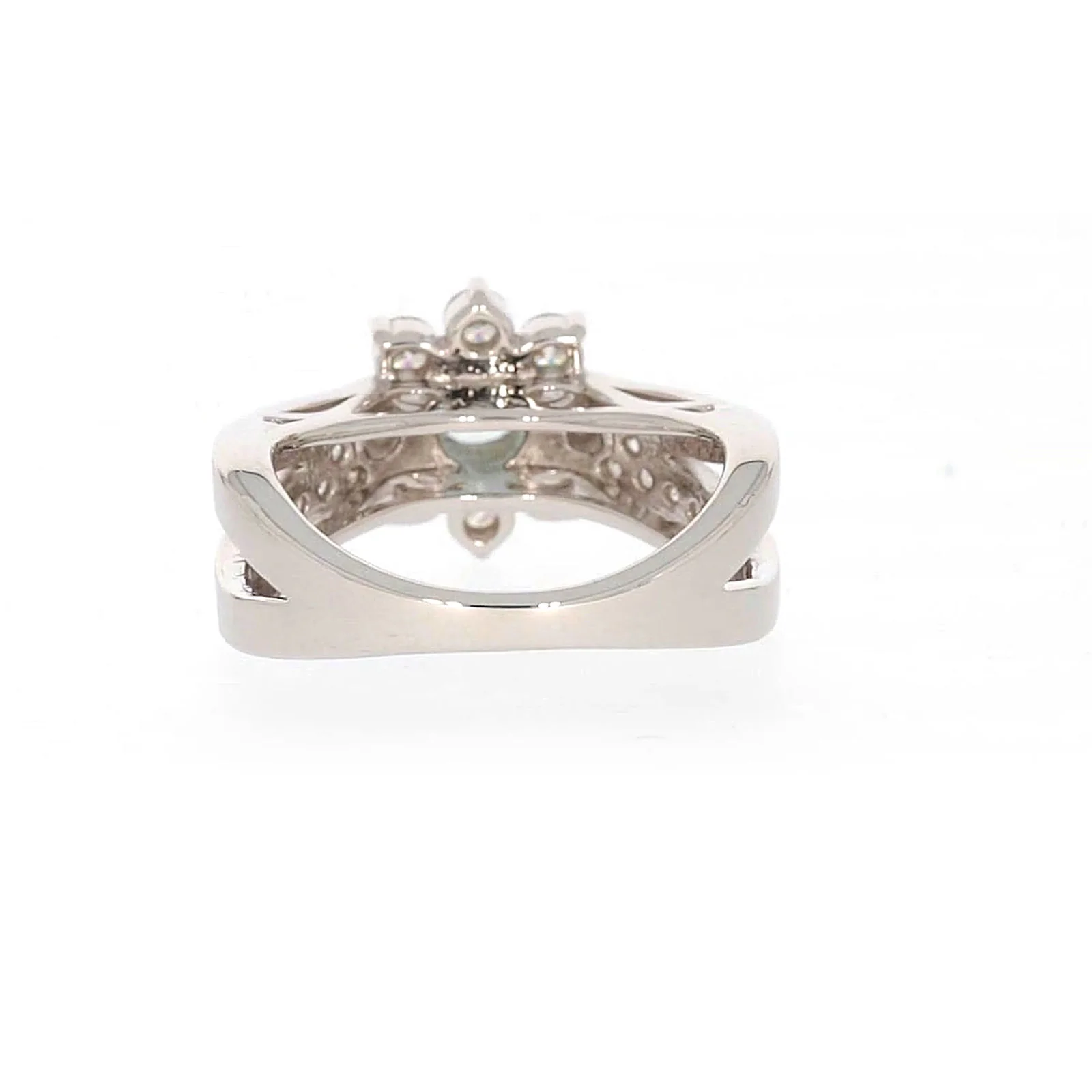 Sterling Silver Light Blue Cubic Zirconia Ring - Image 38