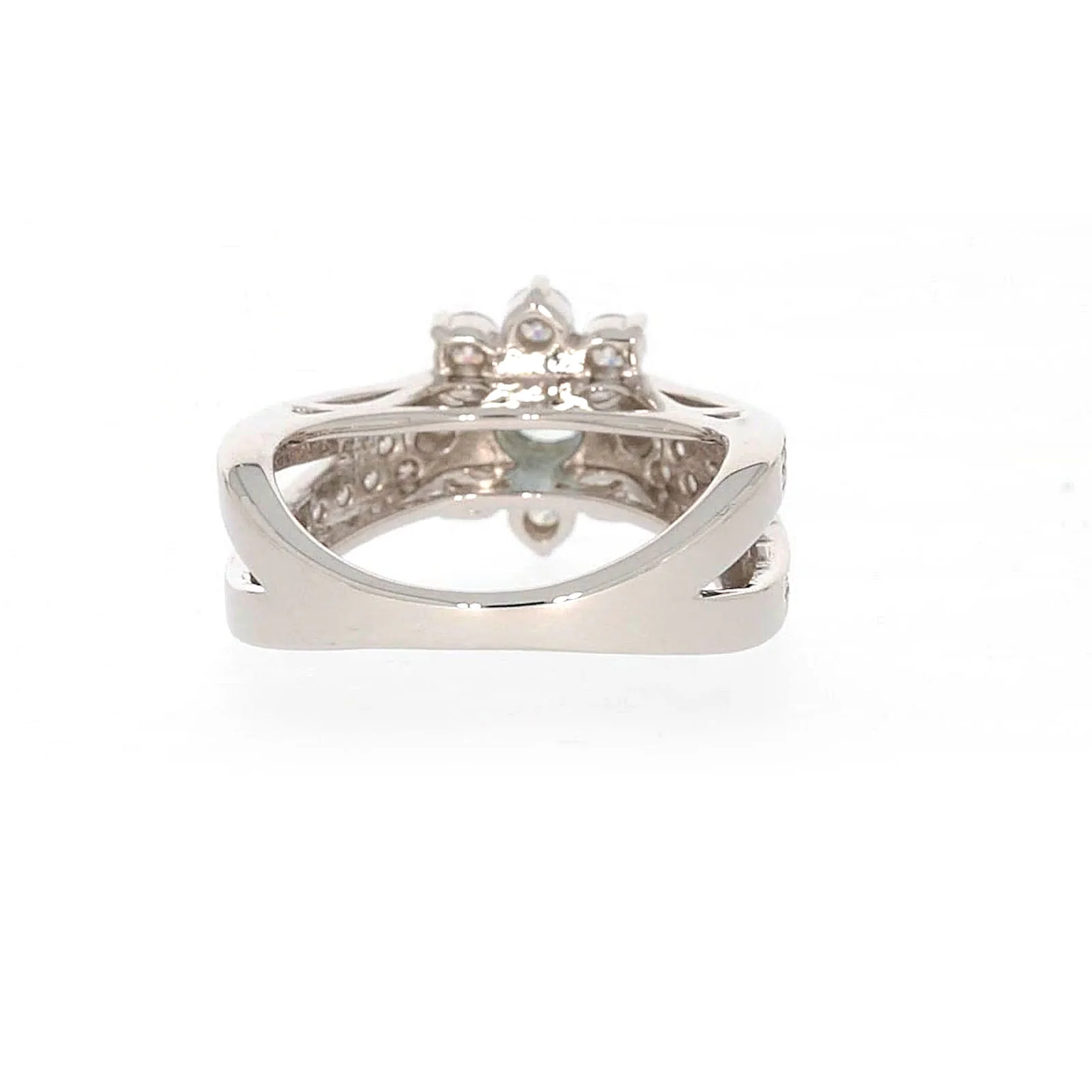 Sterling Silver Light Blue Cubic Zirconia Ring - Image 40