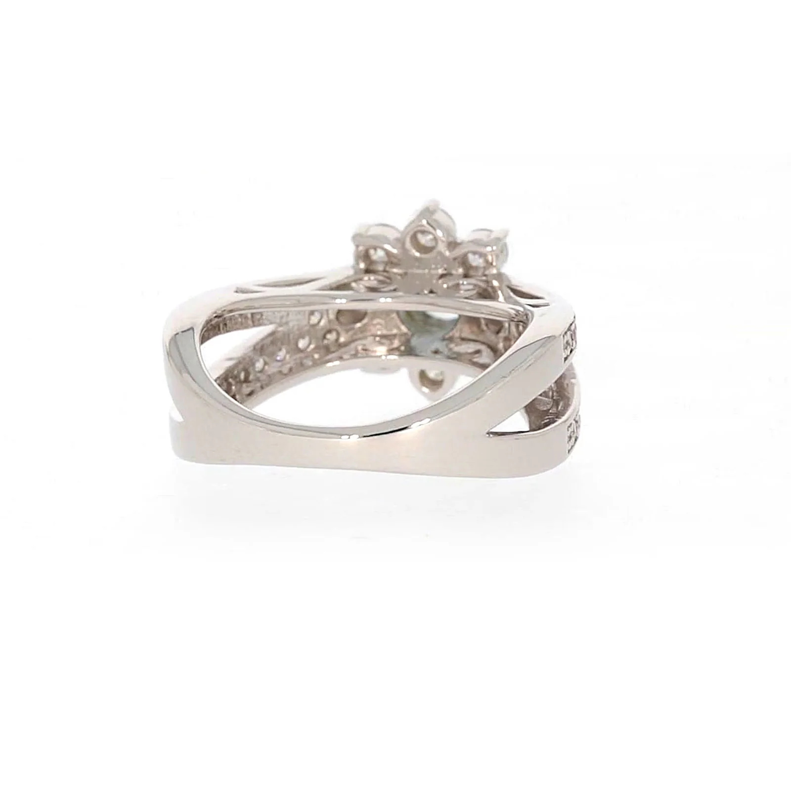 Sterling Silver Light Blue Cubic Zirconia Ring - Image 42