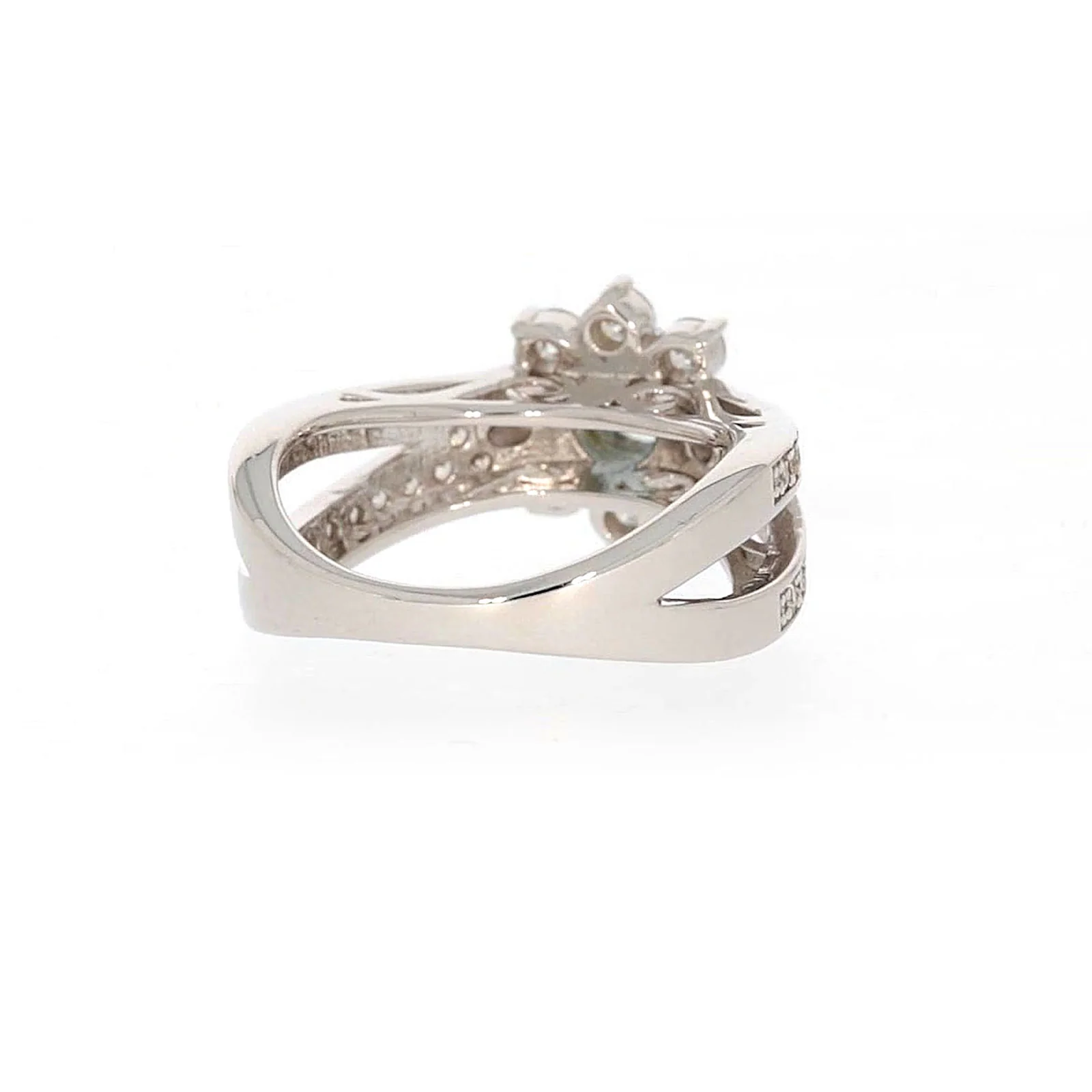 Sterling Silver Light Blue Cubic Zirconia Ring - Image 43