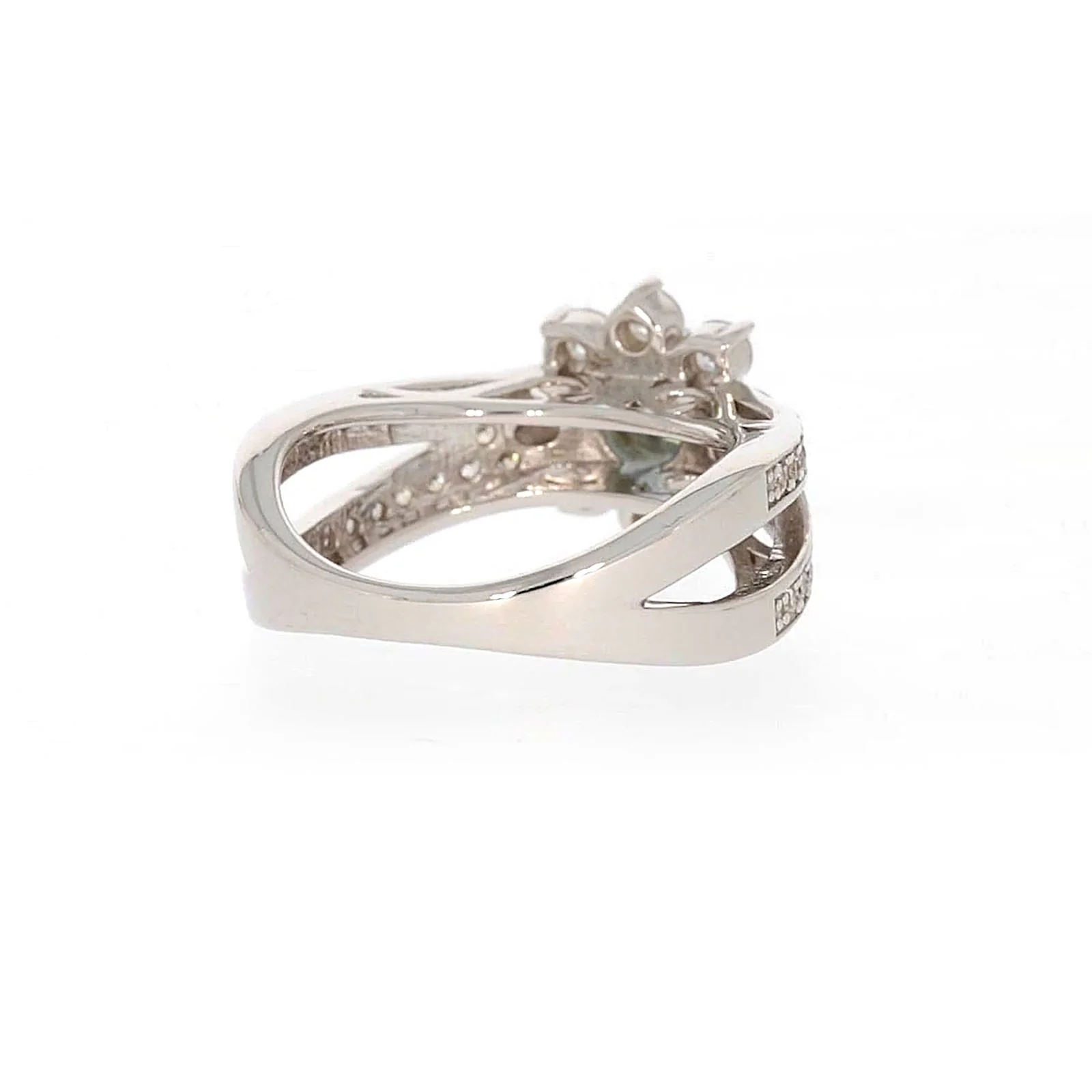 Sterling Silver Light Blue Cubic Zirconia Ring - Image 44