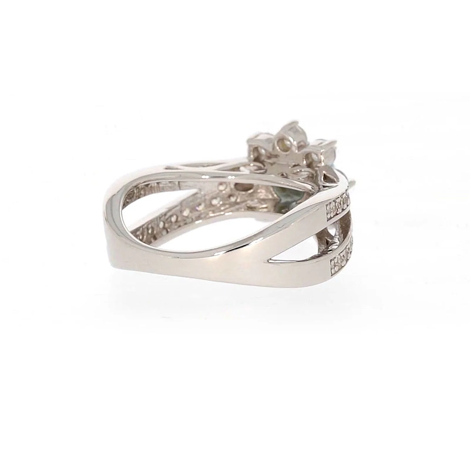 Sterling Silver Light Blue Cubic Zirconia Ring - Image 45