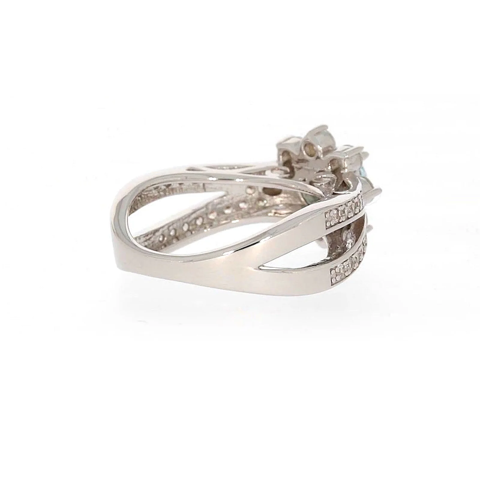 Sterling Silver Light Blue Cubic Zirconia Ring - Image 47
