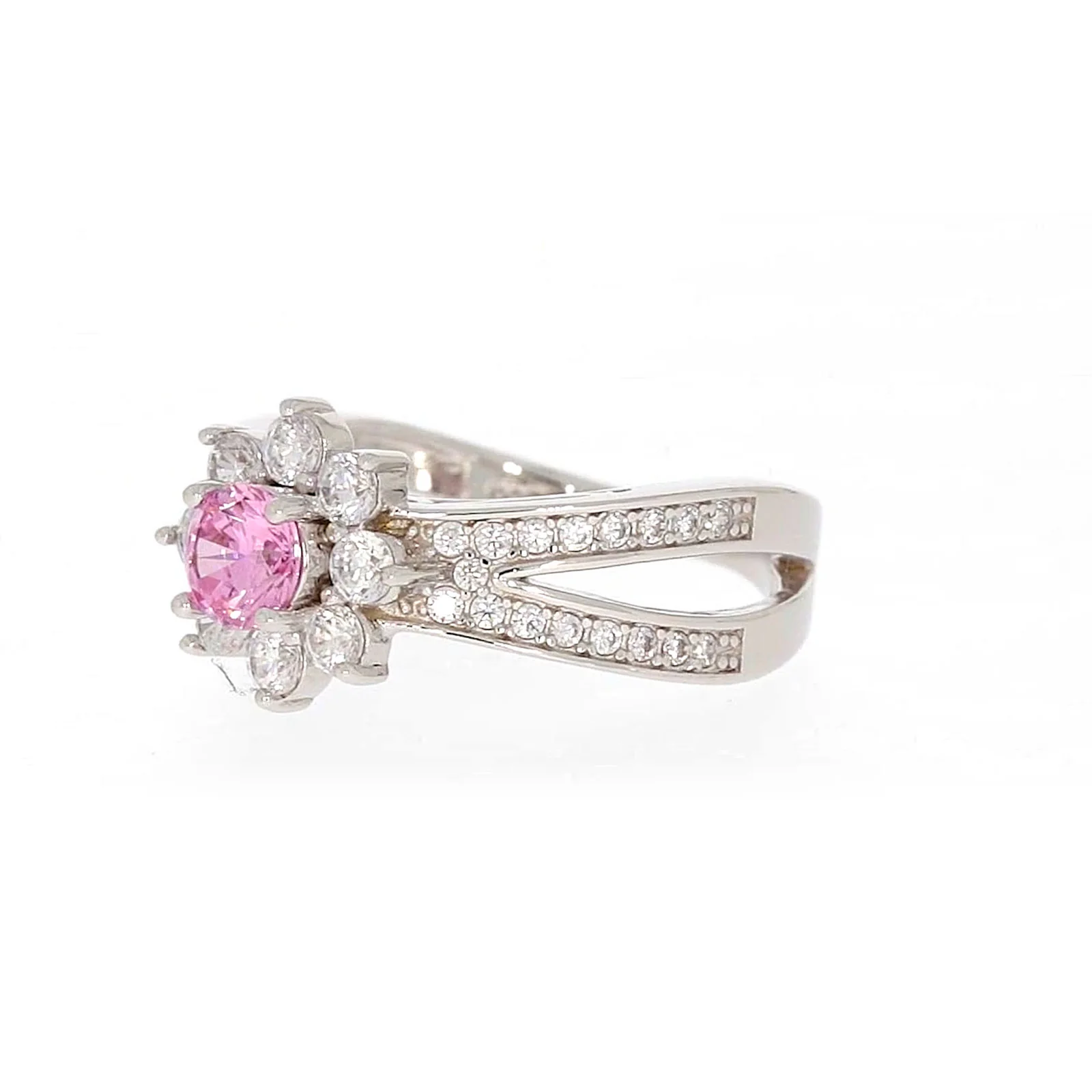 Sterling Silver Pink Cubic Zirconia Ring - Image 10