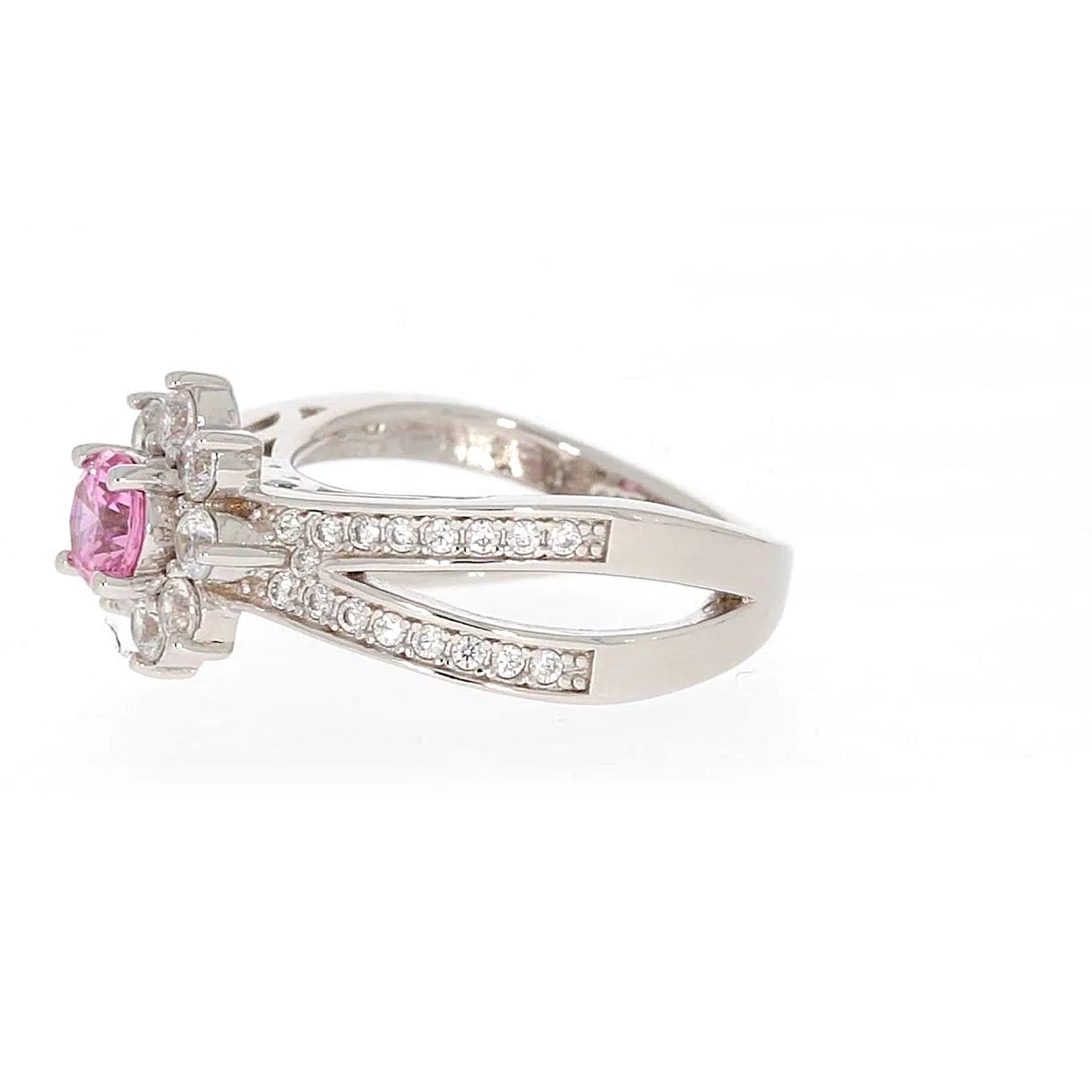 Sterling Silver Pink Cubic Zirconia Ring - Image 16